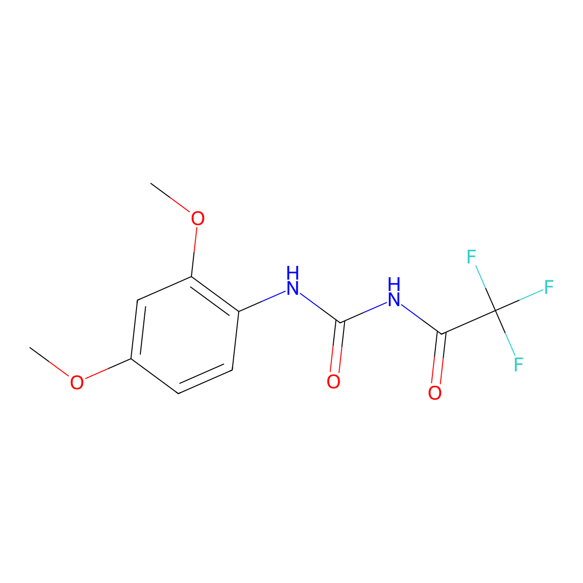N-(2,4-dimethoxyphenyl)-N'-(trifluoroacetyl)urea molecular structure, CAS 340264-50-8