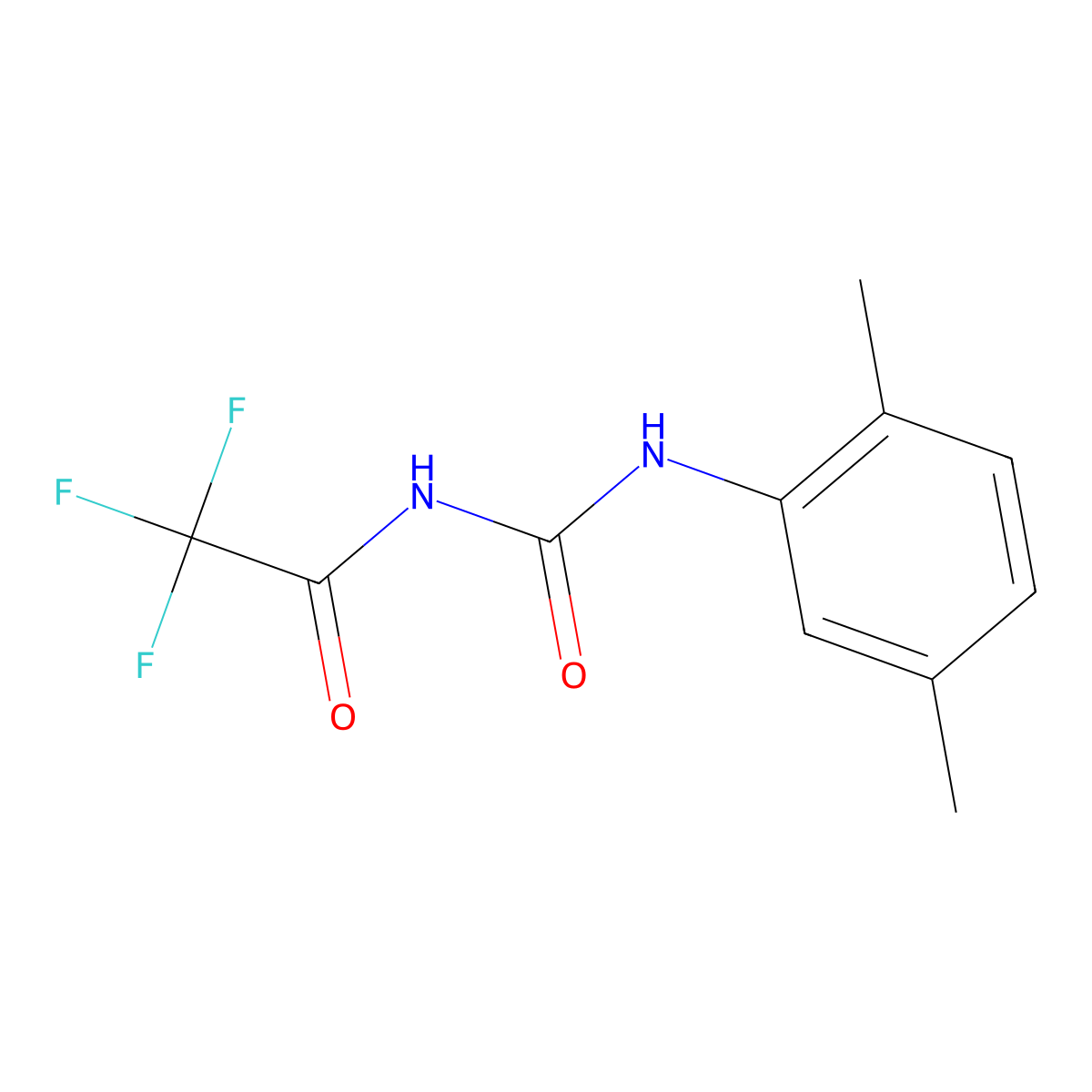 N-[(2,5-dimethylphenyl)carbamoyl]-2,2,2-trifluoroacetamide molecular structure, CAS 340264-55-3