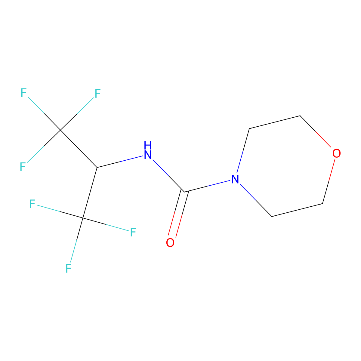 N-(1,1,1,3,3,3-hexafluoropropan-2-yl)morpholine-4-carboxamide molecular structure, CAS 340265-16-9