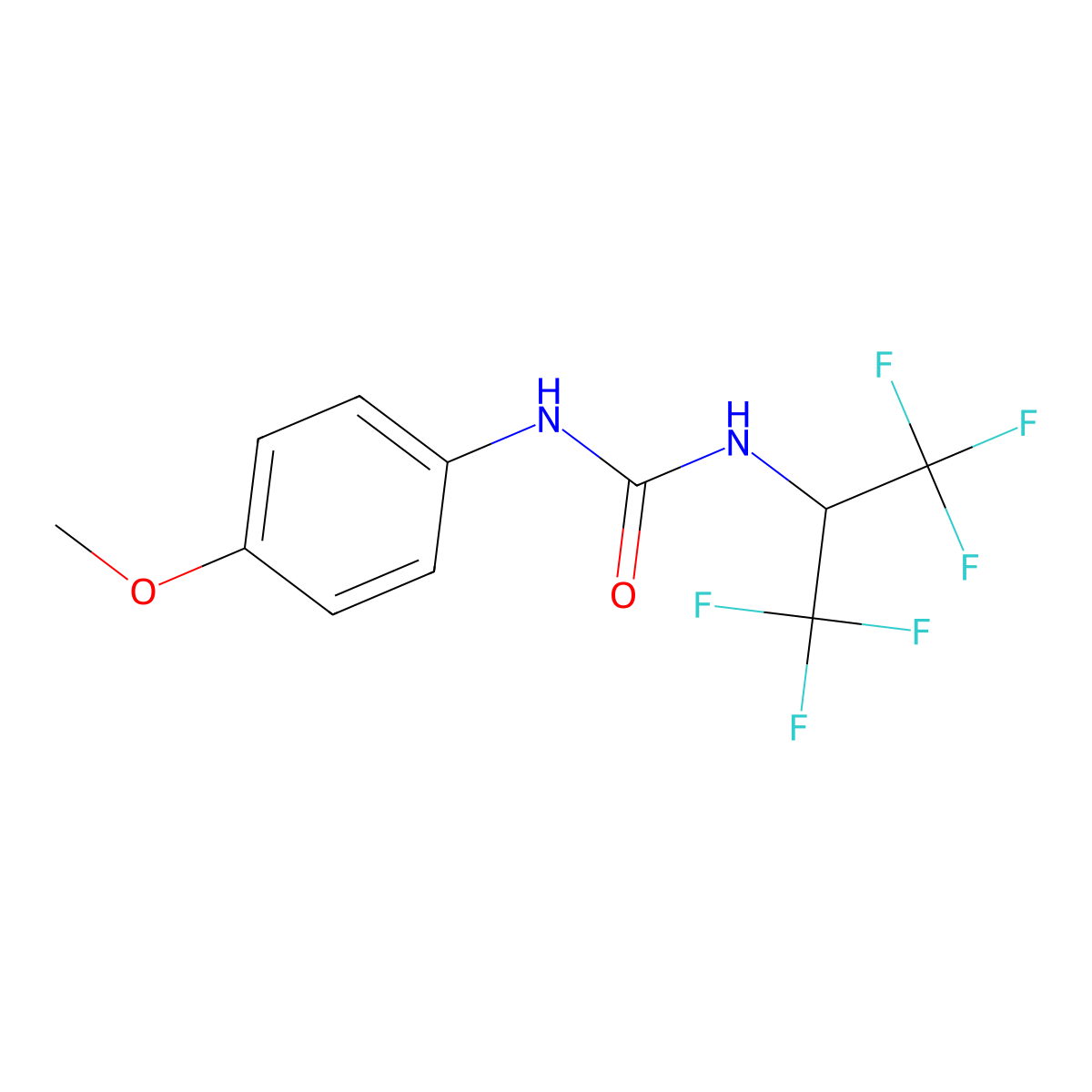 1-(1,1,1,3,3,3-Hexafluoropropan-2-yl)-3-(4-methoxyphenyl)urea molecular structure, CAS 340265-26-1