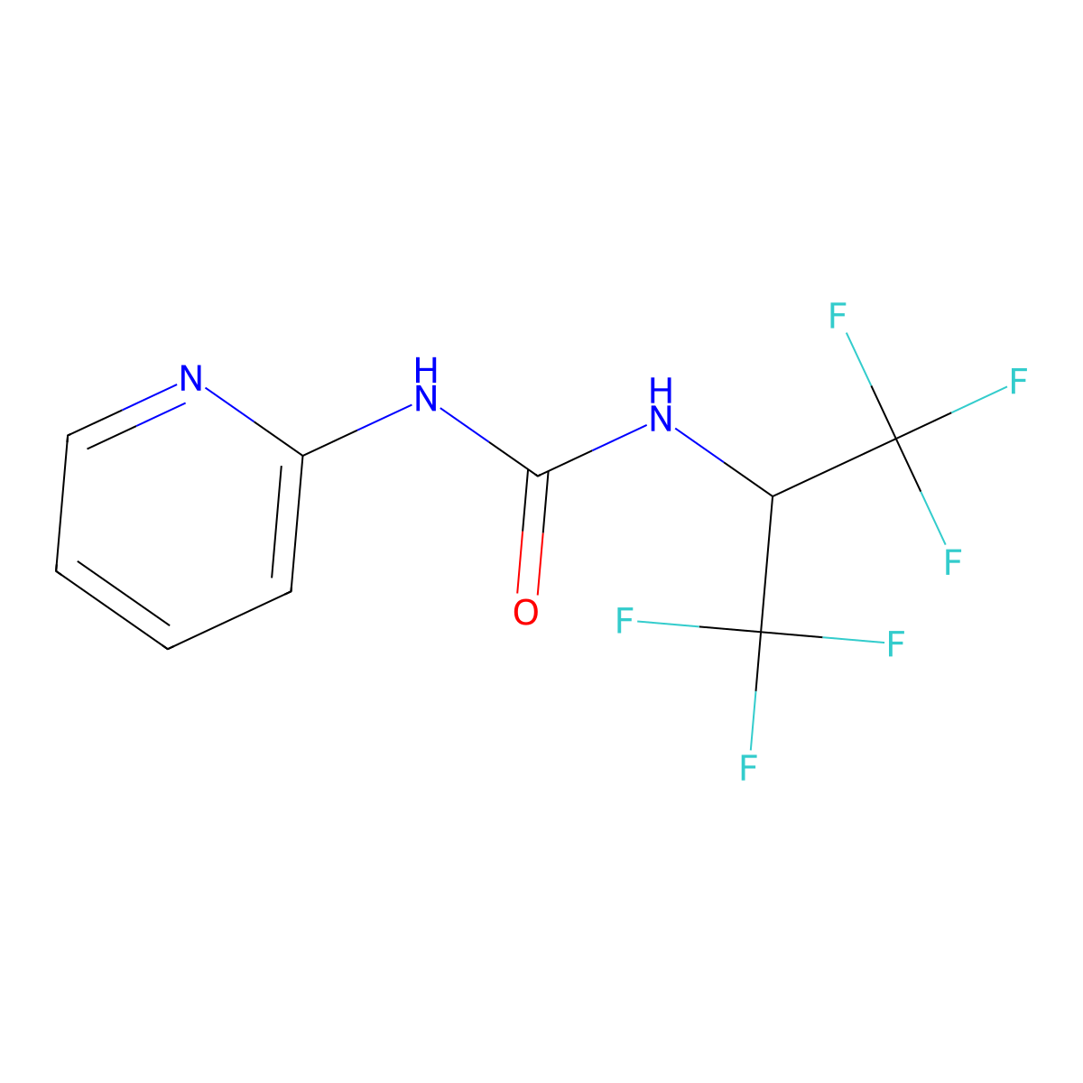 1-(1,1,1,3,3,3-Hexafluoropropan-2-yl)-3-pyridin-2-ylurea molecular structure, CAS 340265-34-1