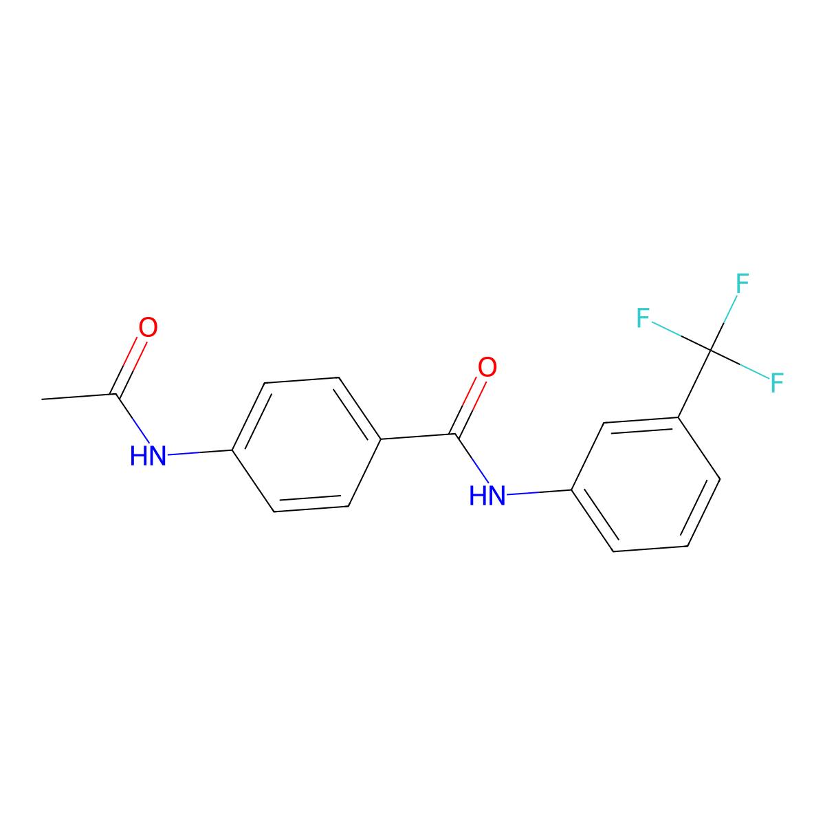 4-acetamido-N-[3-(trifluoromethyl)phenyl]benzamide molecular structure, CAS 340265-69-2