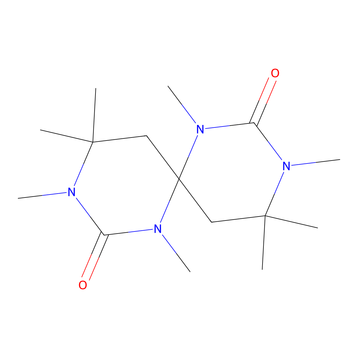 1,3,4,4,7,9,10,10-Octamethyl-1,3,7,9-tetraazaspiro[5.5]undecane-2,8-dione molecular structure, CAS 340266-30-0