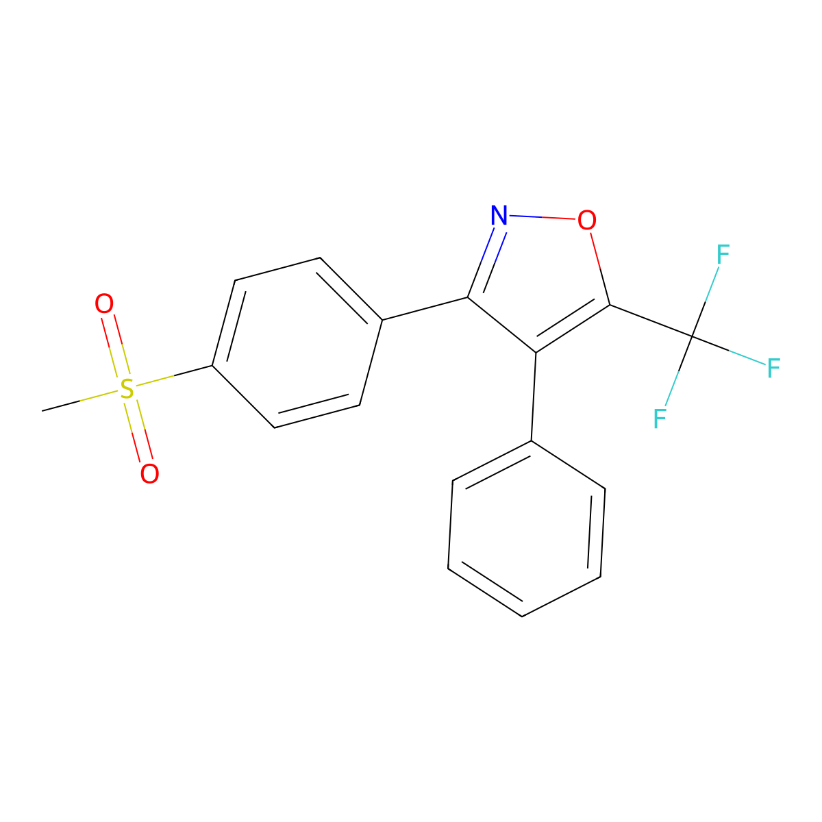 3-(4-Methylsulfonylphenyl)-4-phenyl-5-trifluoromethylisoxazole molecular structure, CAS 340267-36-9