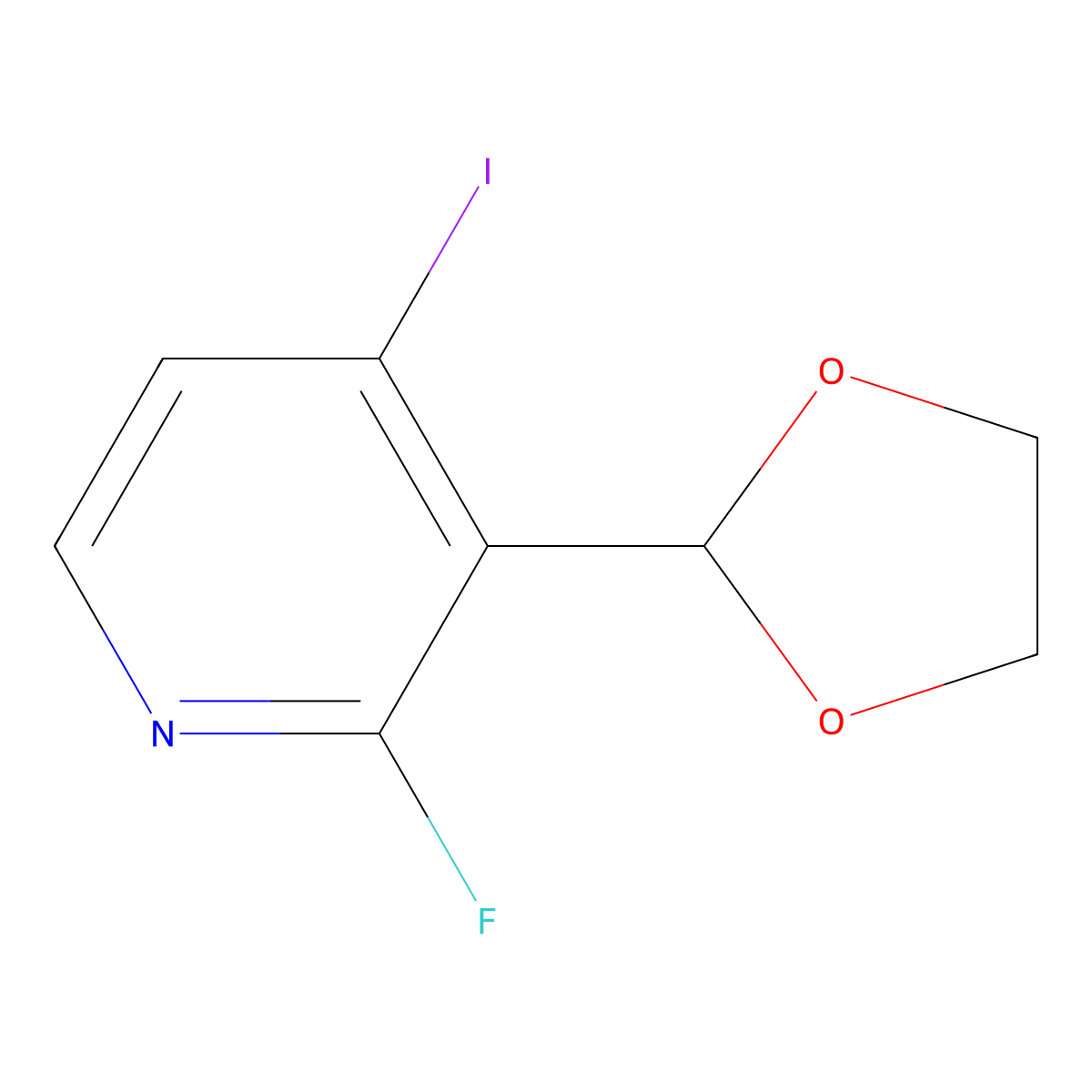 3-(1,3-Dioxolan-2-yl)-2-fluoro-4-iodopyridine molecular structure, CAS 340268-30-6
