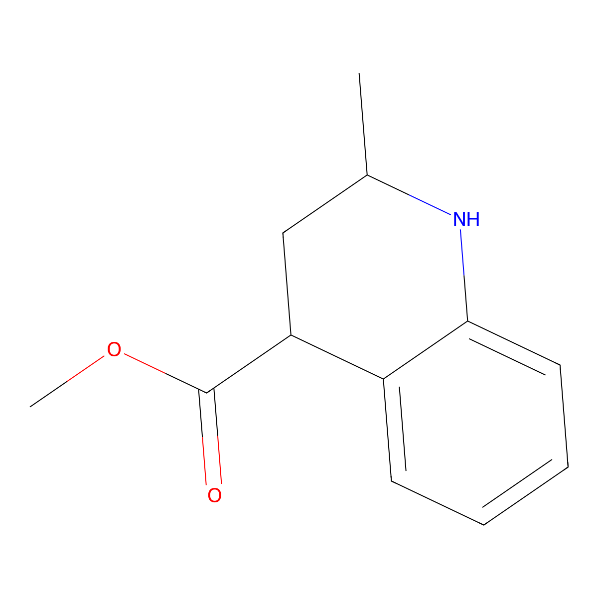 (+-)-Cis-2-methyl-1,2,3,4-tetrahydro-quinoline-4-carboxylic acid methyl ester molecular structure, CAS 340269-79-6