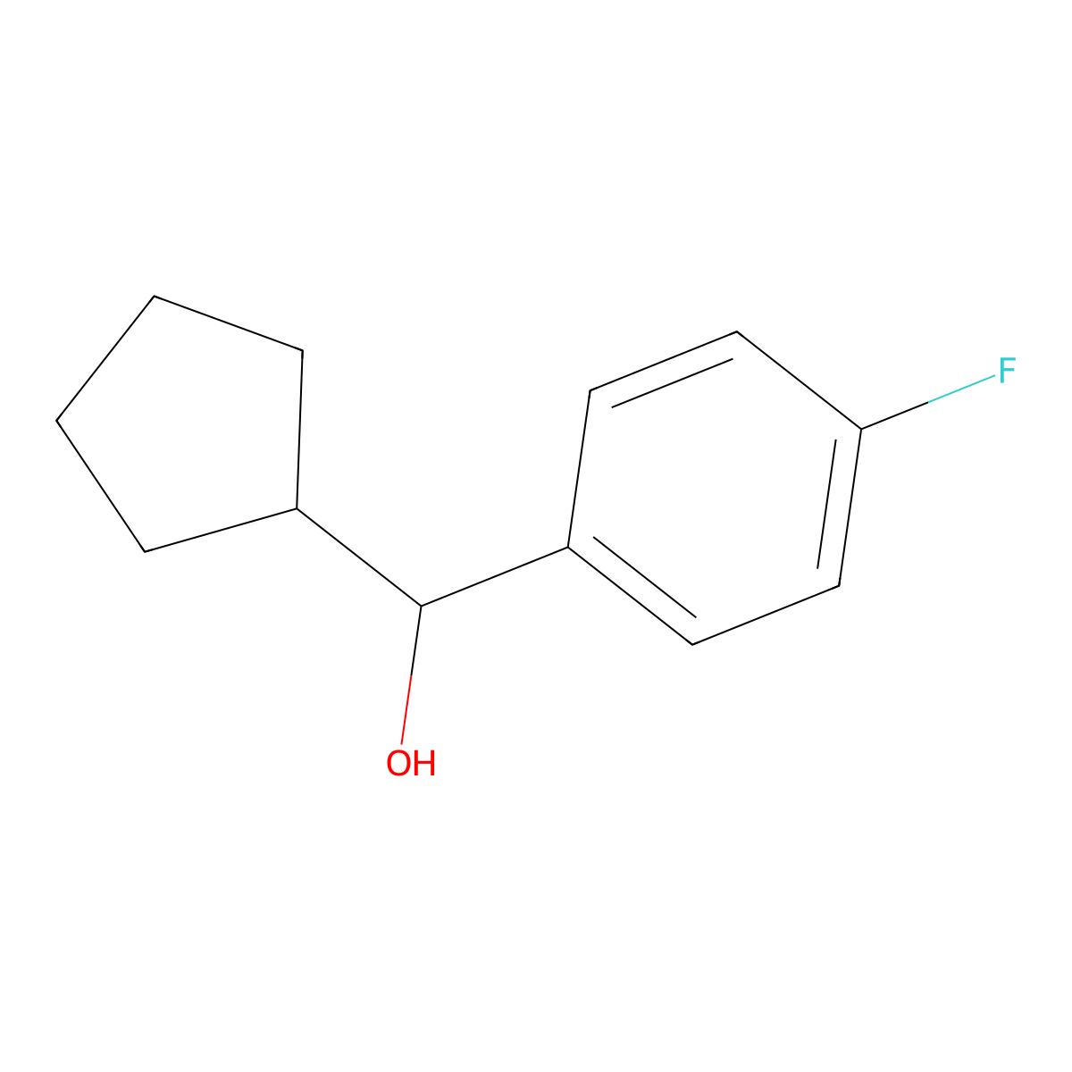 Cyclopentyl(4-fluorophenyl)methanol molecular structure, CAS 340271-17-2