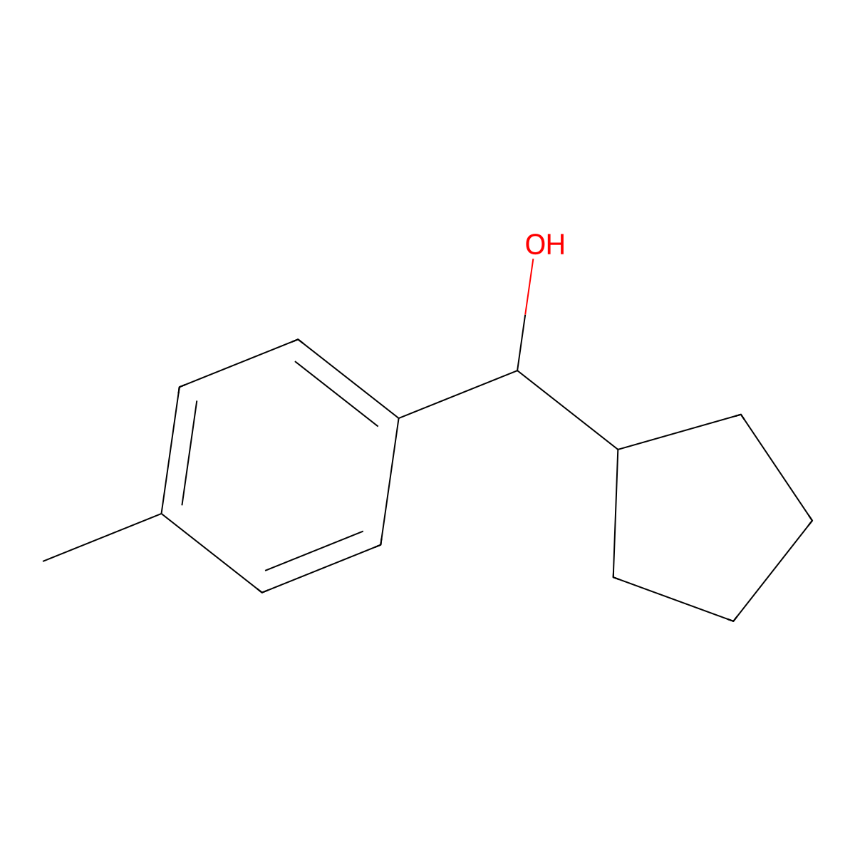 alpha-Cyclopentyl-4-methylbenzenemethanol molecular structure, CAS 340271-18-3