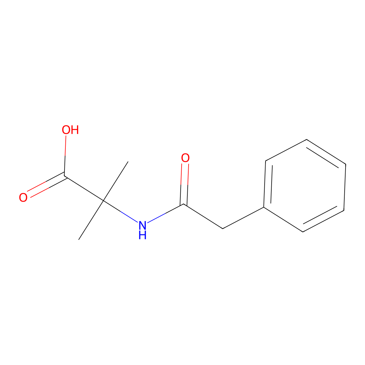 2-Methyl-N-(2-phenylacetyl)alanine molecular structure, CAS 34028-19-8