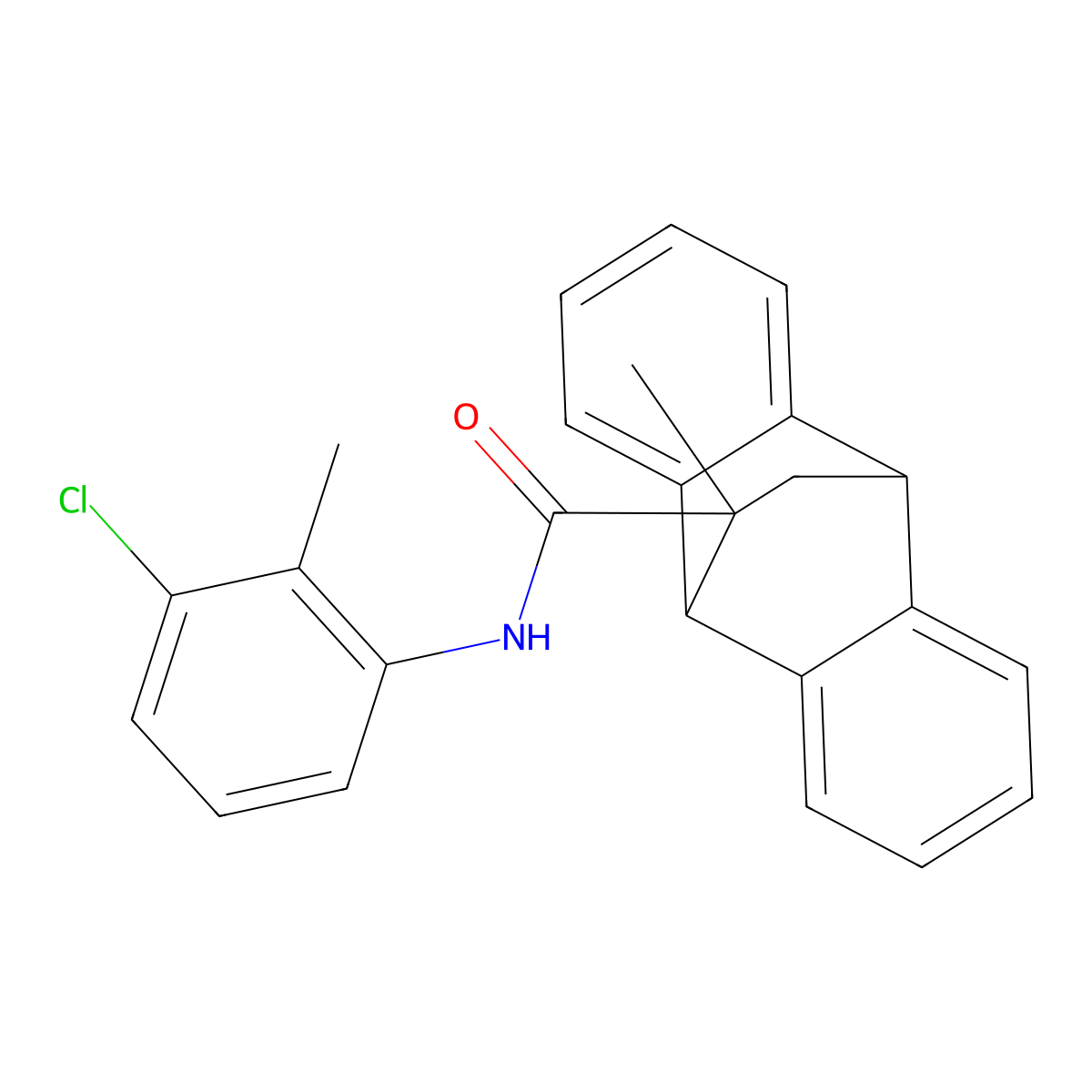 N-(3-chloro-2-methylphenyl)-11-methyl-9,10-dihydro-9,10-ethanoanthracene-11-carboxamide molecular structure, CAS 340295-02-5