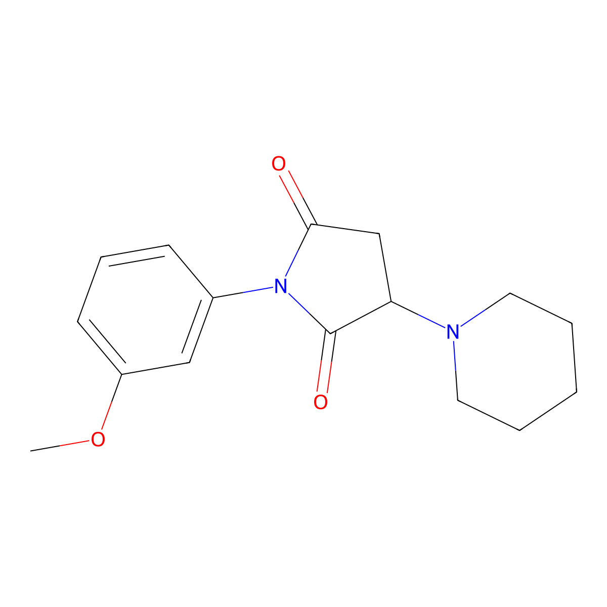 1-(3-Methoxyphenyl)-3-piperidin-1-ylpyrrolidine-2,5-dione molecular structure, CAS 340295-54-7