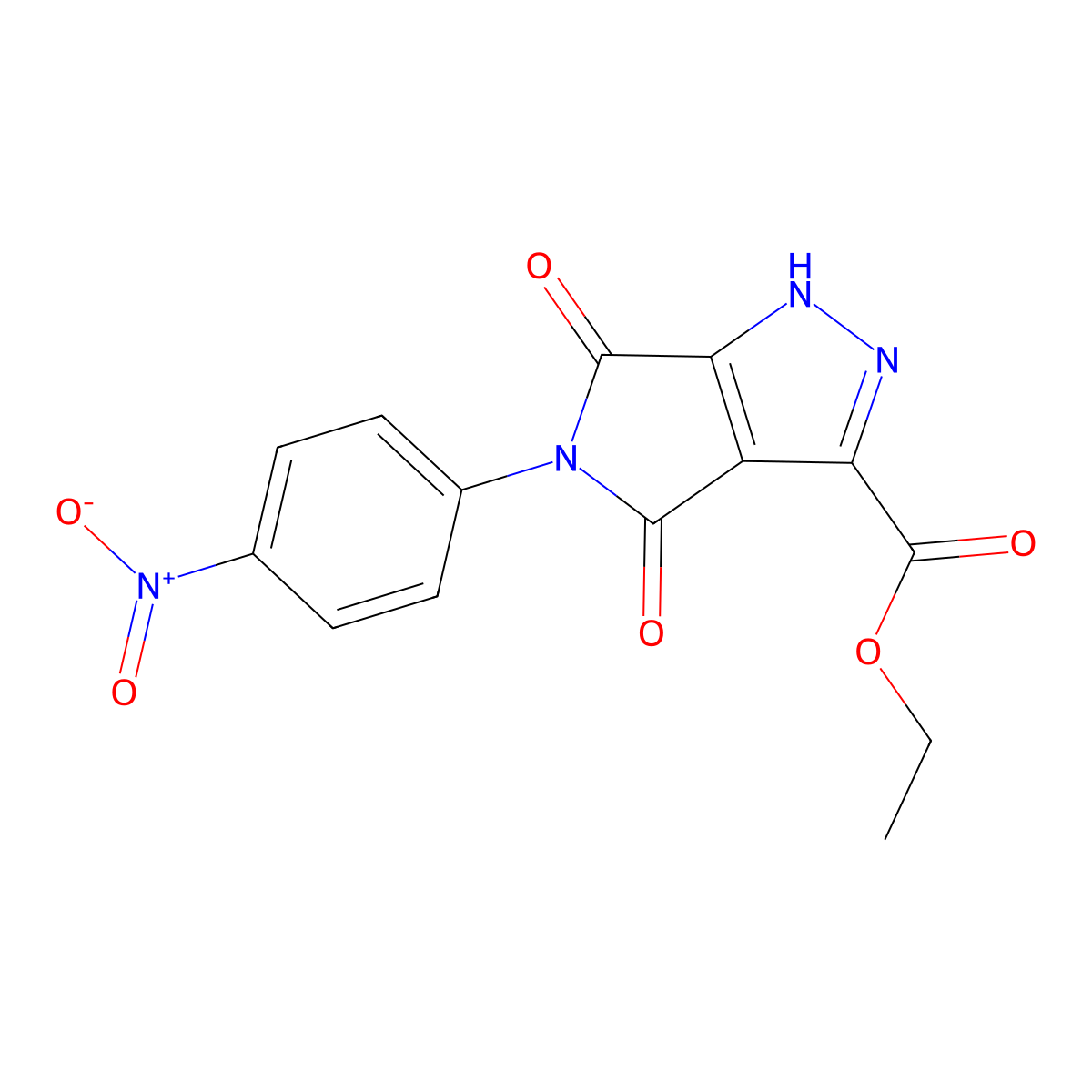 Ethyl 5-(4-nitrophenyl)-4,6-dioxo-1,4,5,6-tetrahydropyrrolo[3,4-c]pyrazole-3-carboxylate molecular structure, CAS 340296-14-2