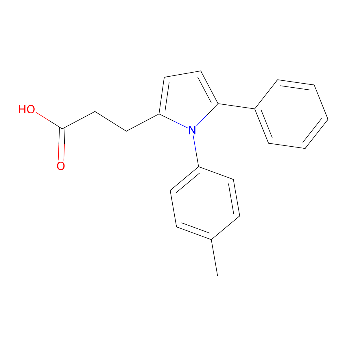 3-[1-(4-methylphenyl)-5-phenyl-1H-pyrrol-2-yl]propanoic acid molecular structure, CAS 340296-49-3