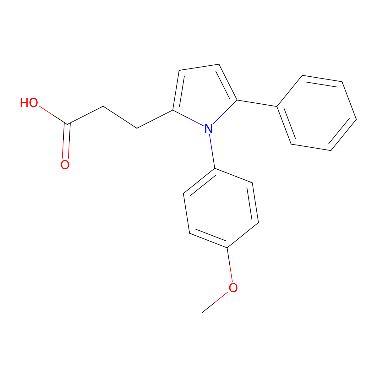 3-[1-(4-methoxyphenyl)-5-phenyl-1H-pyrrol-2-yl]propanoic acid molecular structure, CAS 340296-60-8
