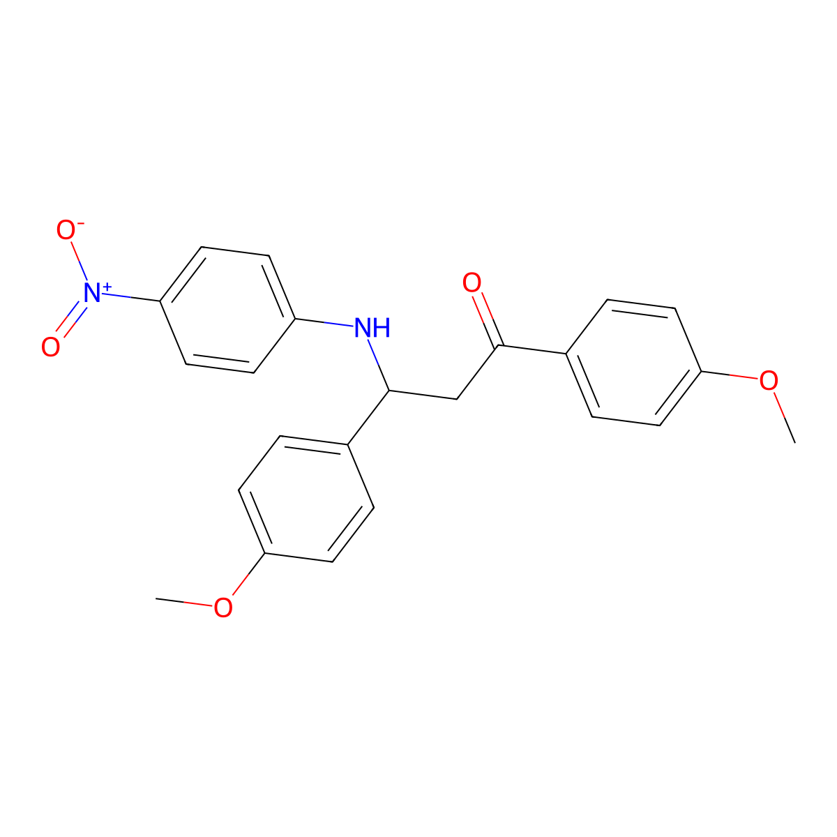 1,3-Bis(4-methoxyphenyl)-3-(4-nitroanilino)propan-1-one molecular structure, CAS 340296-93-7