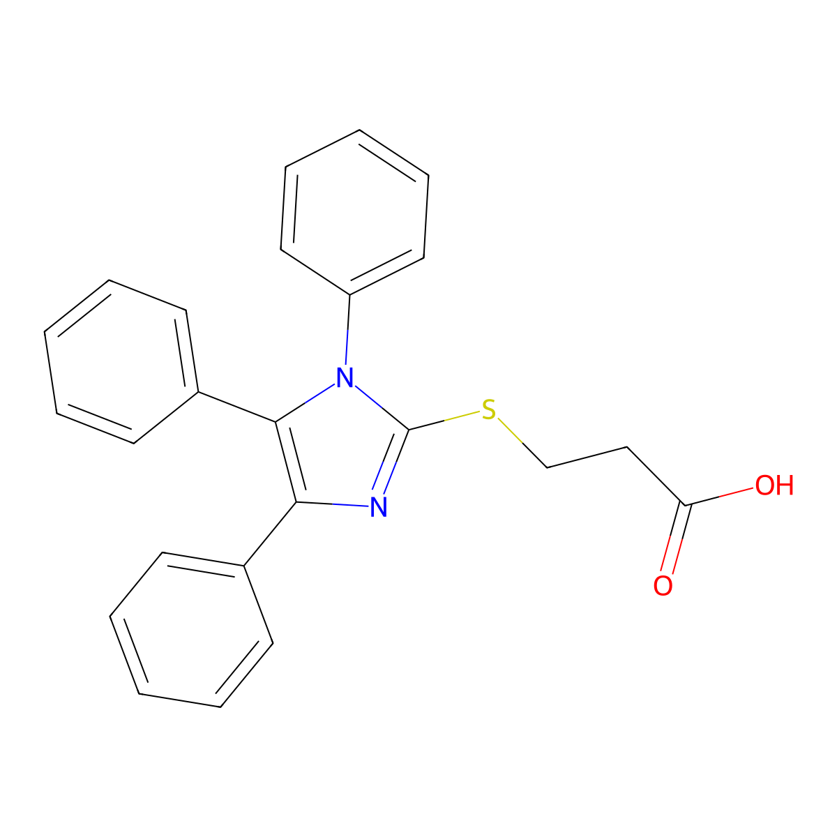 3-[(1,4,5-triphenyl-1H-imidazol-2-yl)sulfanyl]propanoic acid molecular structure, CAS 340297-19-0