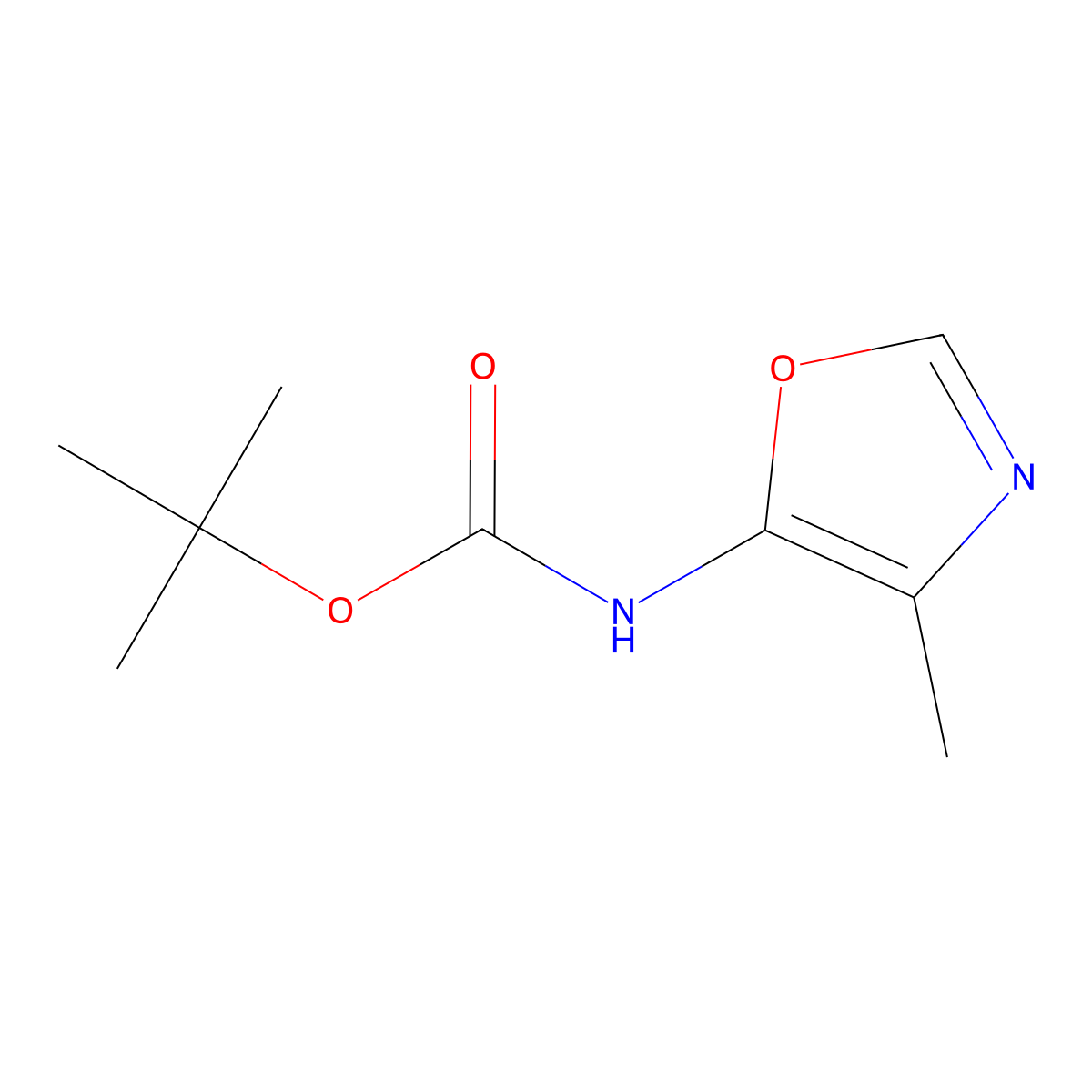 tert-butyl N-(4-methyl-1,3-oxazol-5-yl)carbamate molecular structure, CAS 3403-45-0