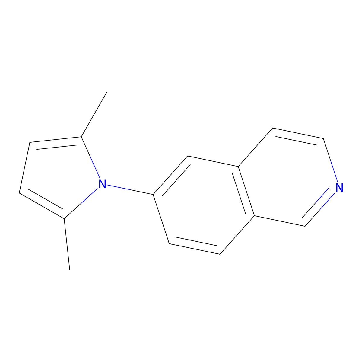6-(2,5-dimethyl-1H-pyrrol-1-yl)isoquinoline molecular structure, CAS 340302-81-0