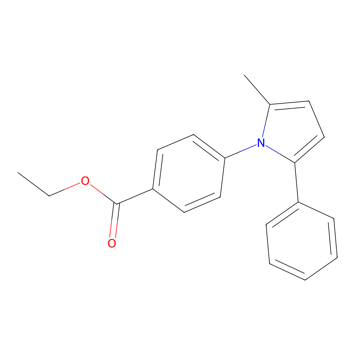 ethyl 4-(2-methyl-5-phenyl-1H-pyrrol-1-yl)benzoate molecular structure, CAS 340303-33-5