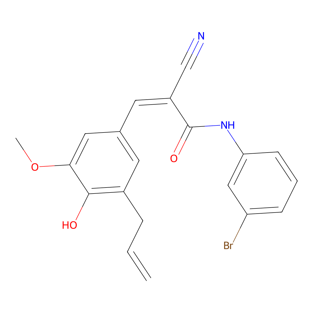 N-(3-Bromophenyl)-2-cyano-3-[4-hydroxy-3-methoxy-5-(2-propen-1-yl)phenyl]-2-propenamide molecular structure, CAS 340305-01-3