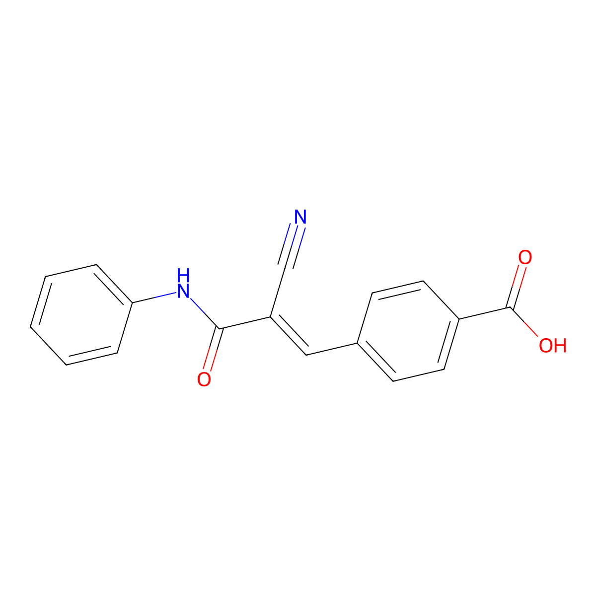 4-(3-Anilino-2-cyano-3-oxoprop-1-enyl)benzoic acid molecular structure, CAS 340309-99-1