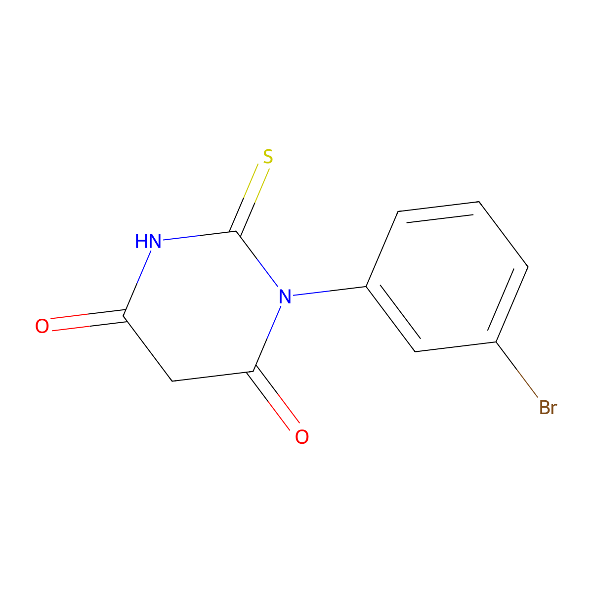 1-(3-bromophenyl)-2-thioxodihydropyrimidine-4,6(1H,5H)-dione molecular structure, CAS 340311-03-7