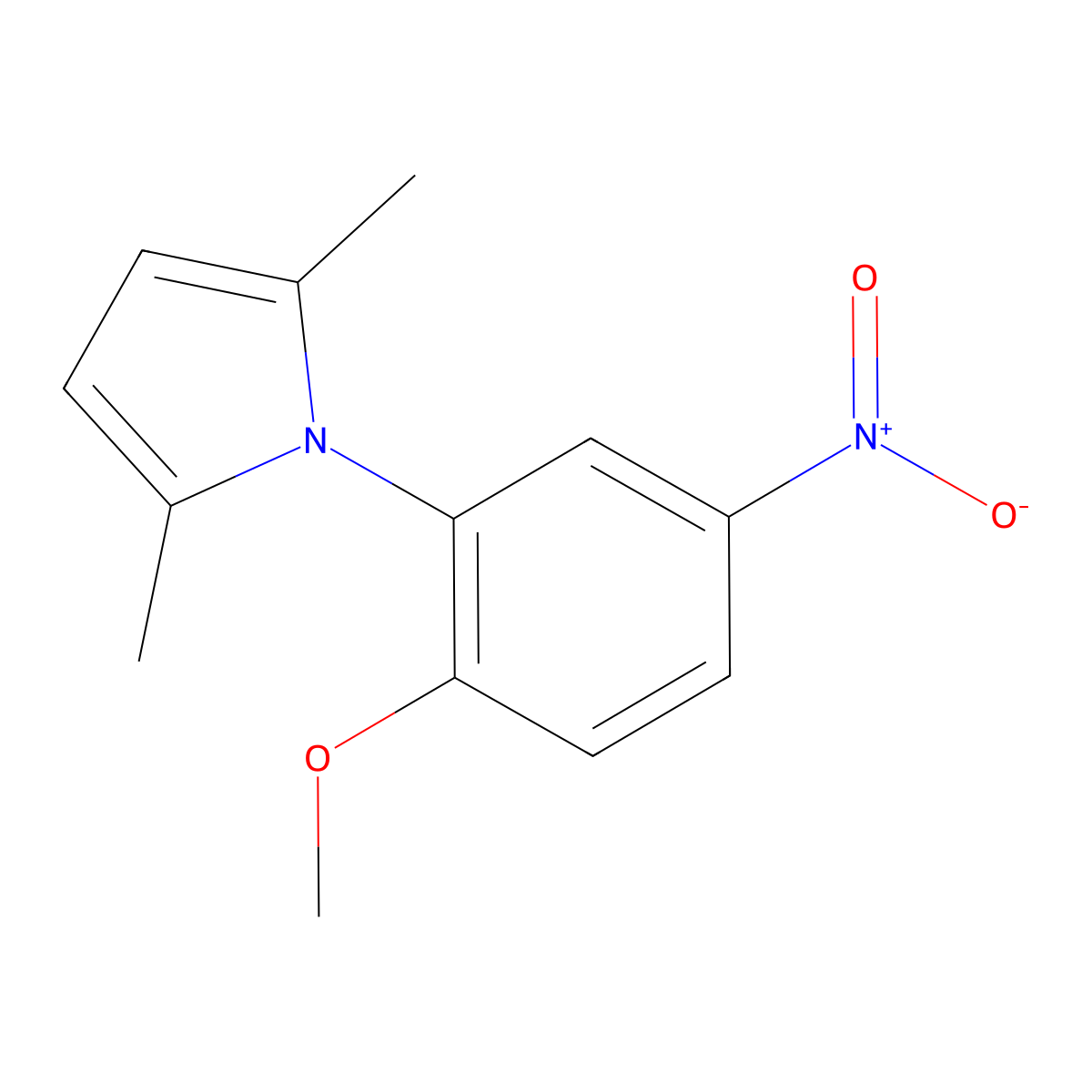 1-(2-methoxy-5-nitrophenyl)-2,5-dimethyl-1H-pyrrole molecular structure, CAS 340311-65-1