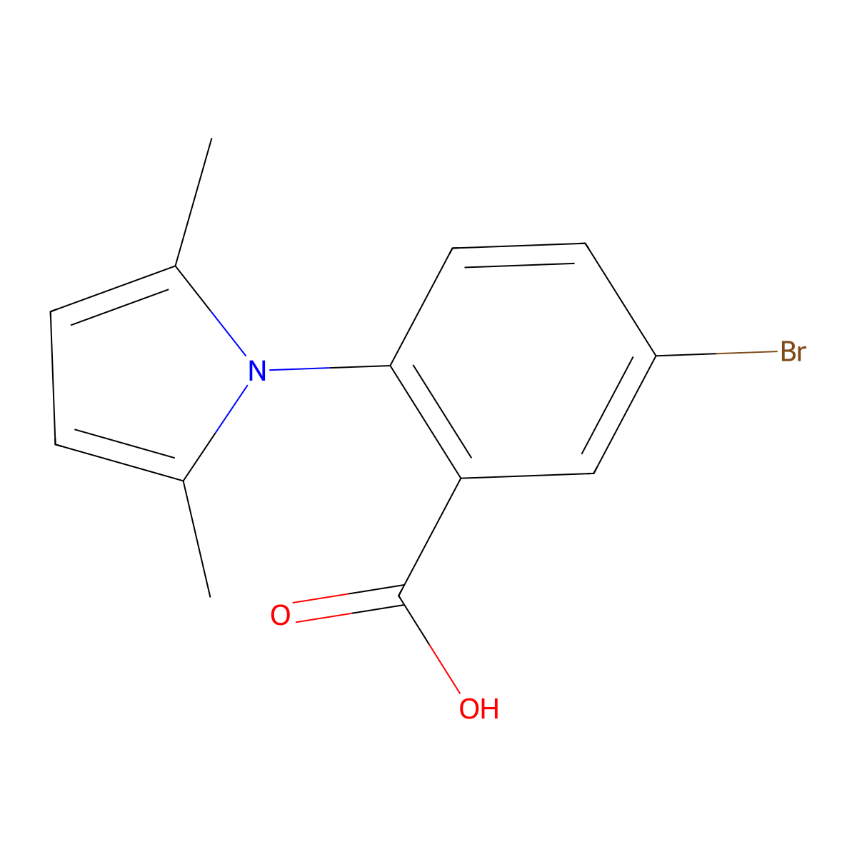 5-Bromo-2-(2,5-dimethylpyrrol-1-yl)benzoic acid molecular structure, CAS 340311-70-8