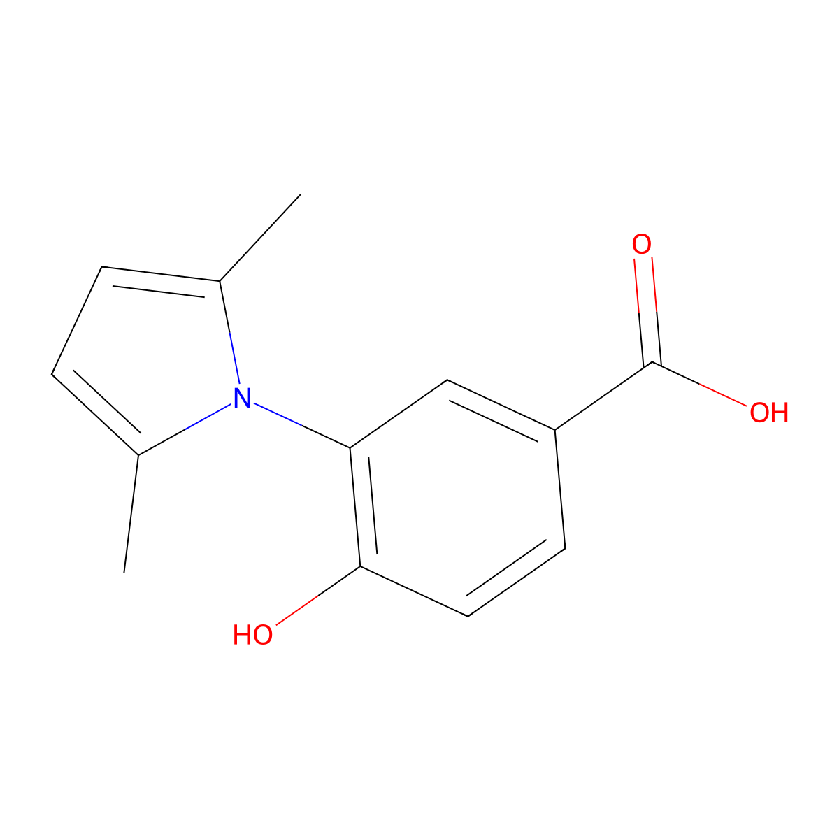 3-(2,5-dimethyl-1H-pyrrol-1-yl)-4-hydroxybenzoic acid molecular structure, CAS 340315-24-4