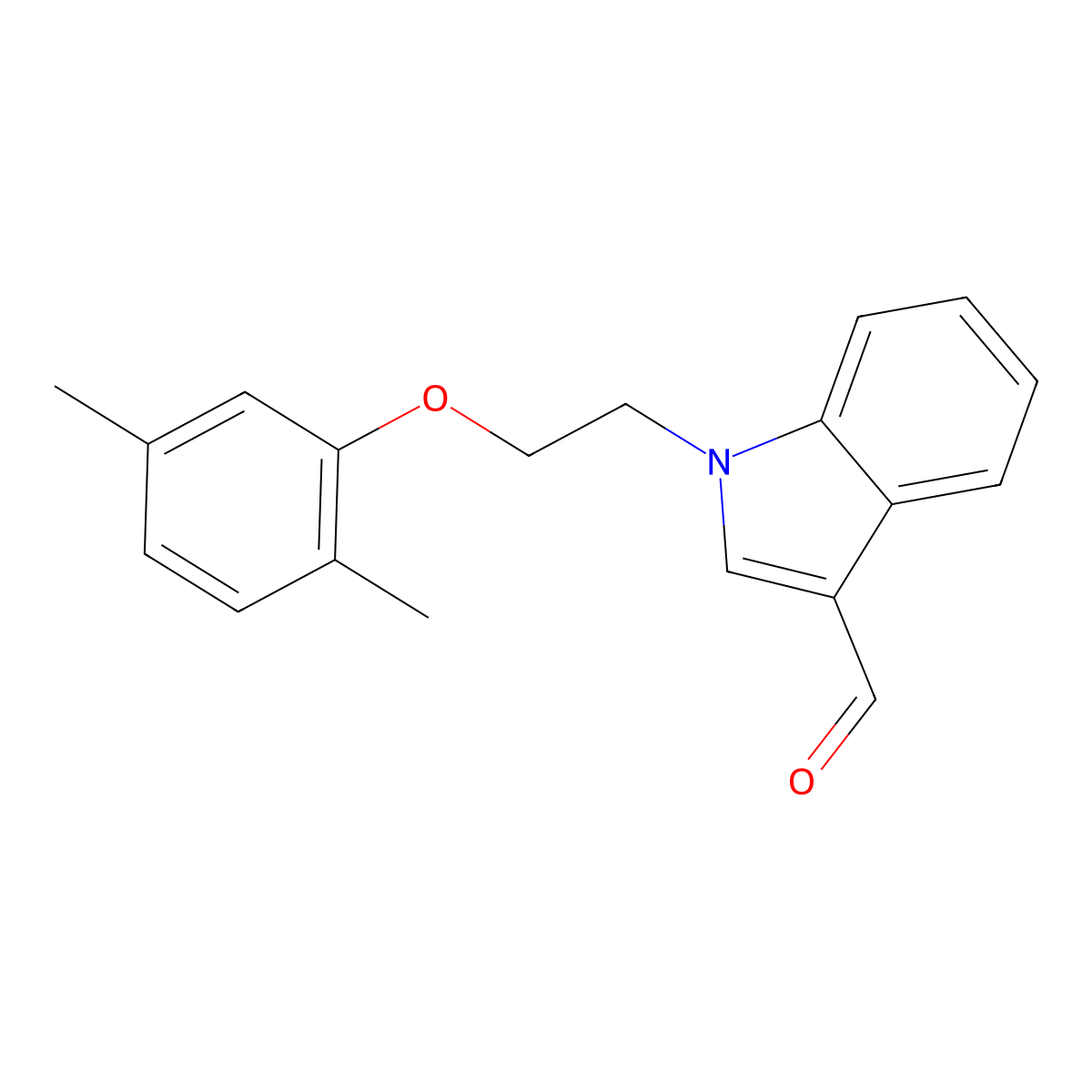 1-[2-(2,5-dimethylphenoxy)ethyl]-1H-indole-3-carbaldehyde molecular structure, CAS 340318-67-4