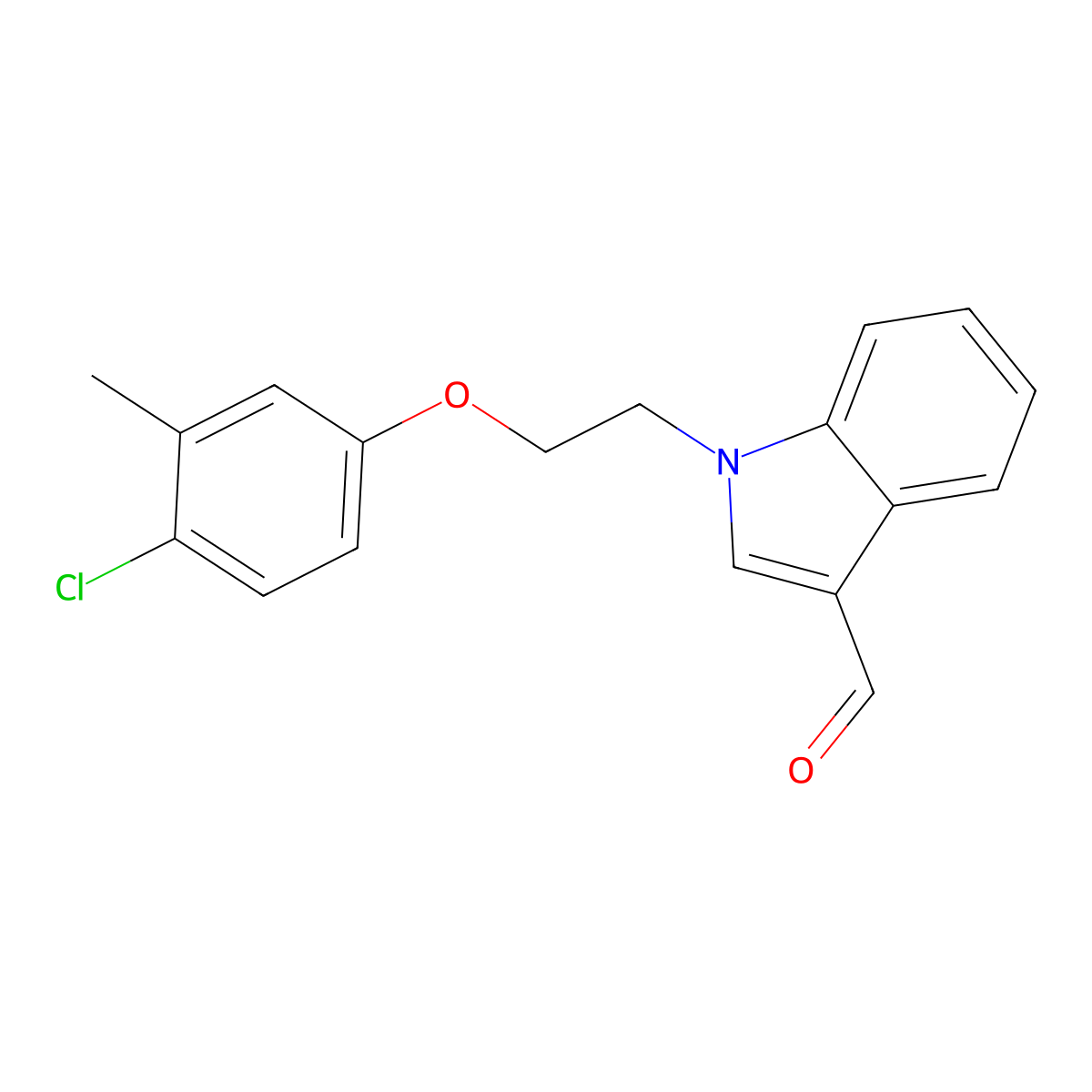 1-[2-(4-chloro-3-methylphenoxy)ethyl]-1H-indole-3-carbaldehyde molecular structure, CAS 340318-74-3