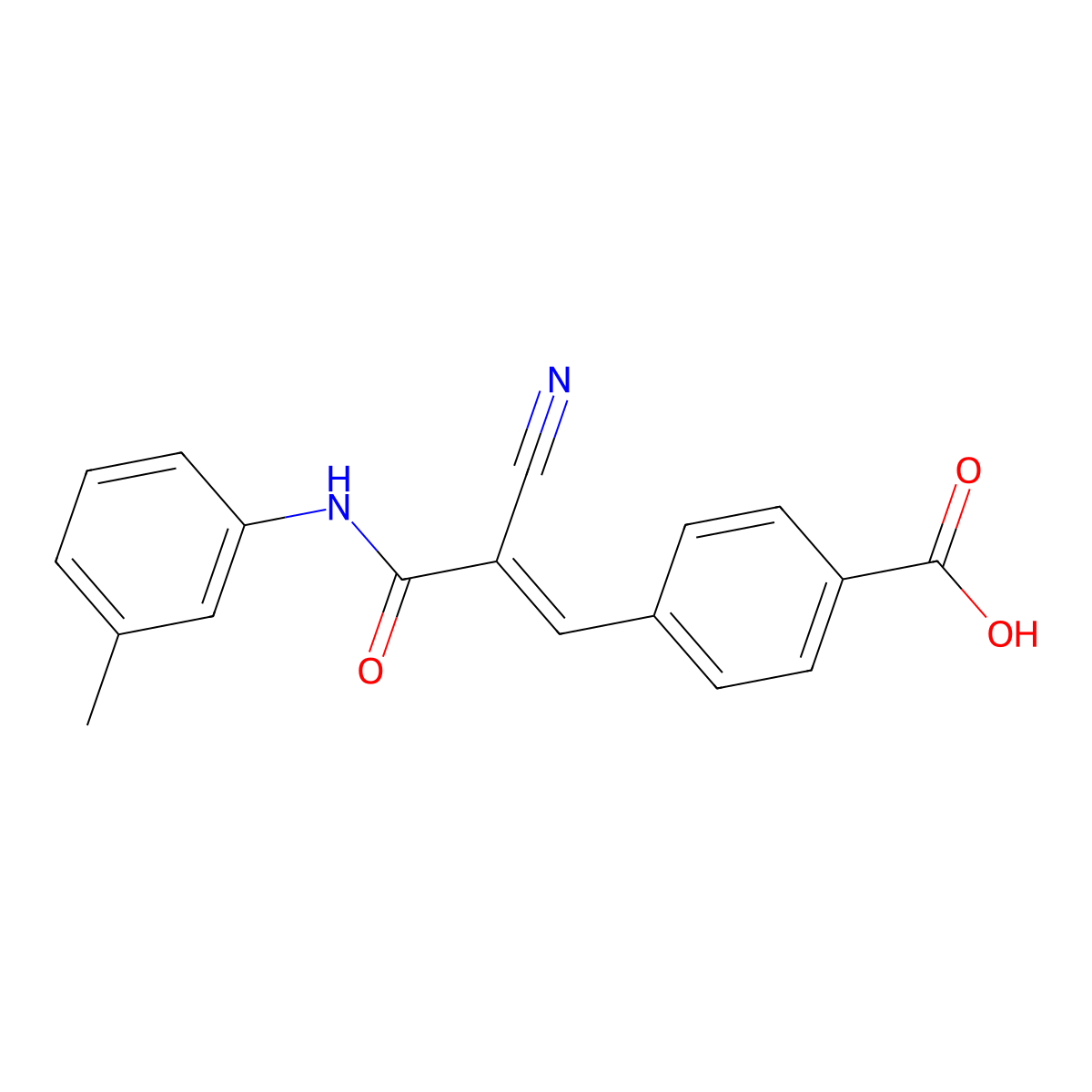 4-[2-Cyano-3-(3-methylanilino)-3-oxoprop-1-en-1-yl]benzoic acid molecular structure, CAS 340318-81-2