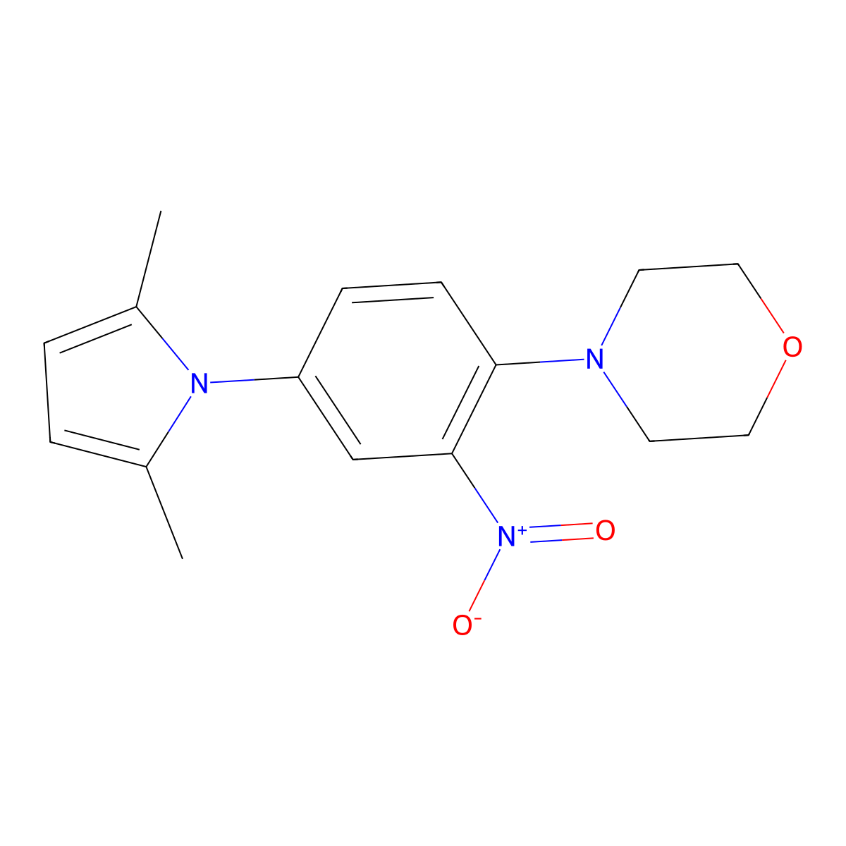 4-[4-(2,5-Dimethylpyrrol-1-yl)-2-nitrophenyl]morpholine molecular structure, CAS 340318-90-3