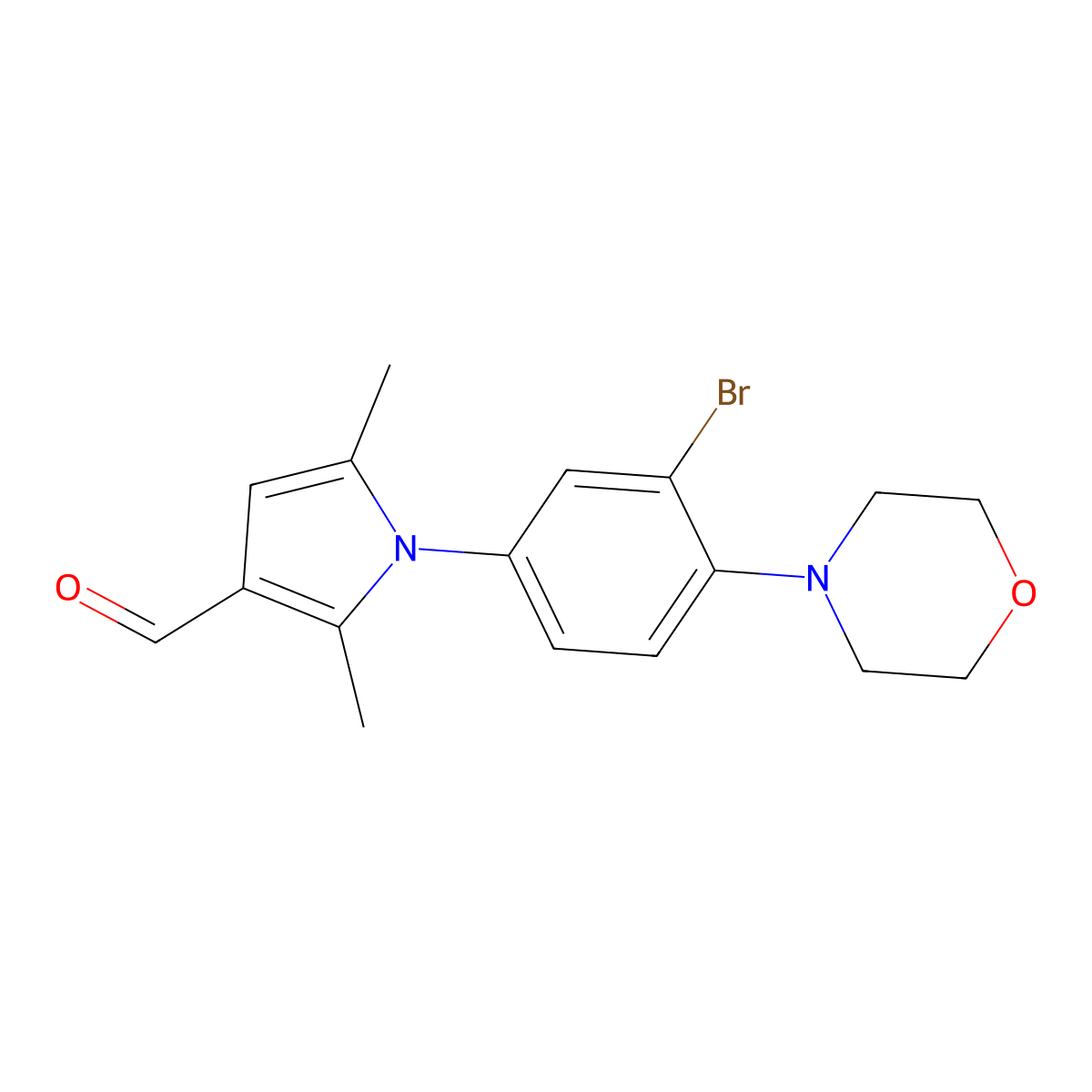 1-(3-Bromo-4-morpholin-4-ylphenyl)-2,5-dimethylpyrrole-3-carbaldehyde molecular structure, CAS 340319-08-6