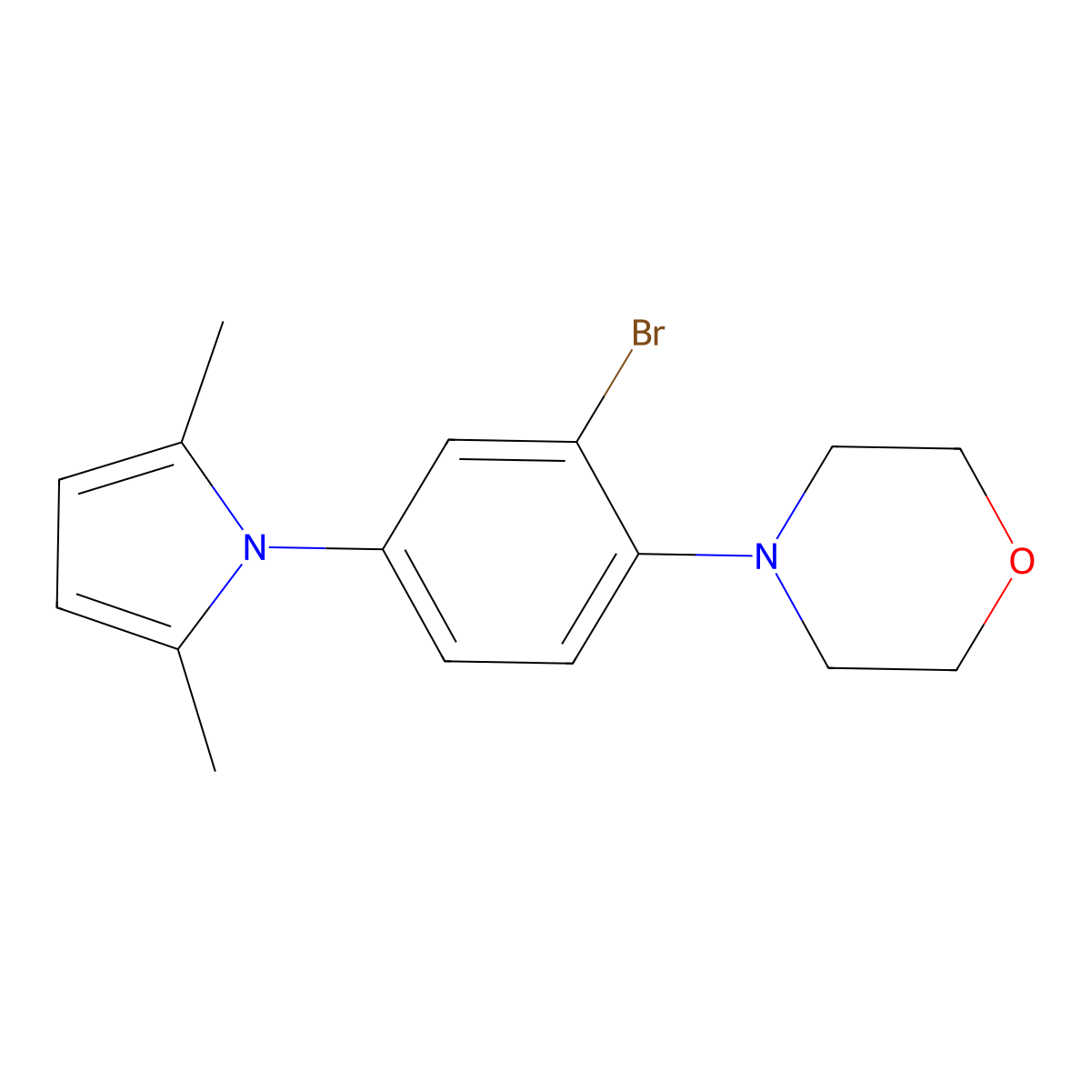 4-[2-bromo-4-(2,5-dimethyl-1H-pyrrol-1-yl)phenyl]morpholine molecular structure, CAS 340319-10-0