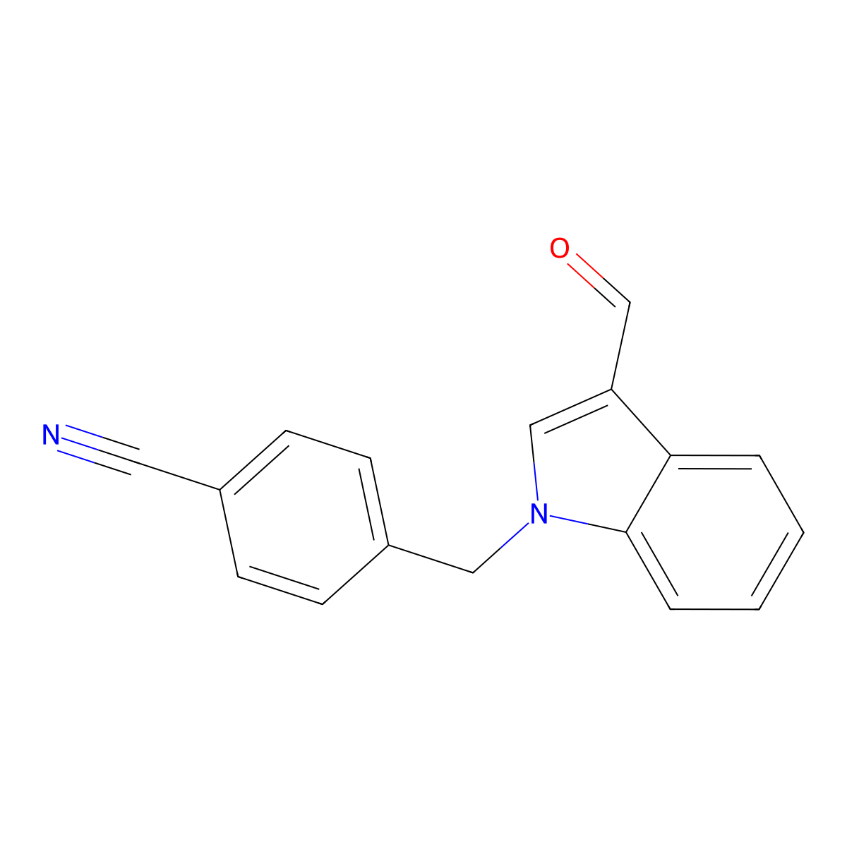 4-[(3-formyl-1H-indol-1-yl)methyl]benzonitrile molecular structure, CAS 340319-18-8