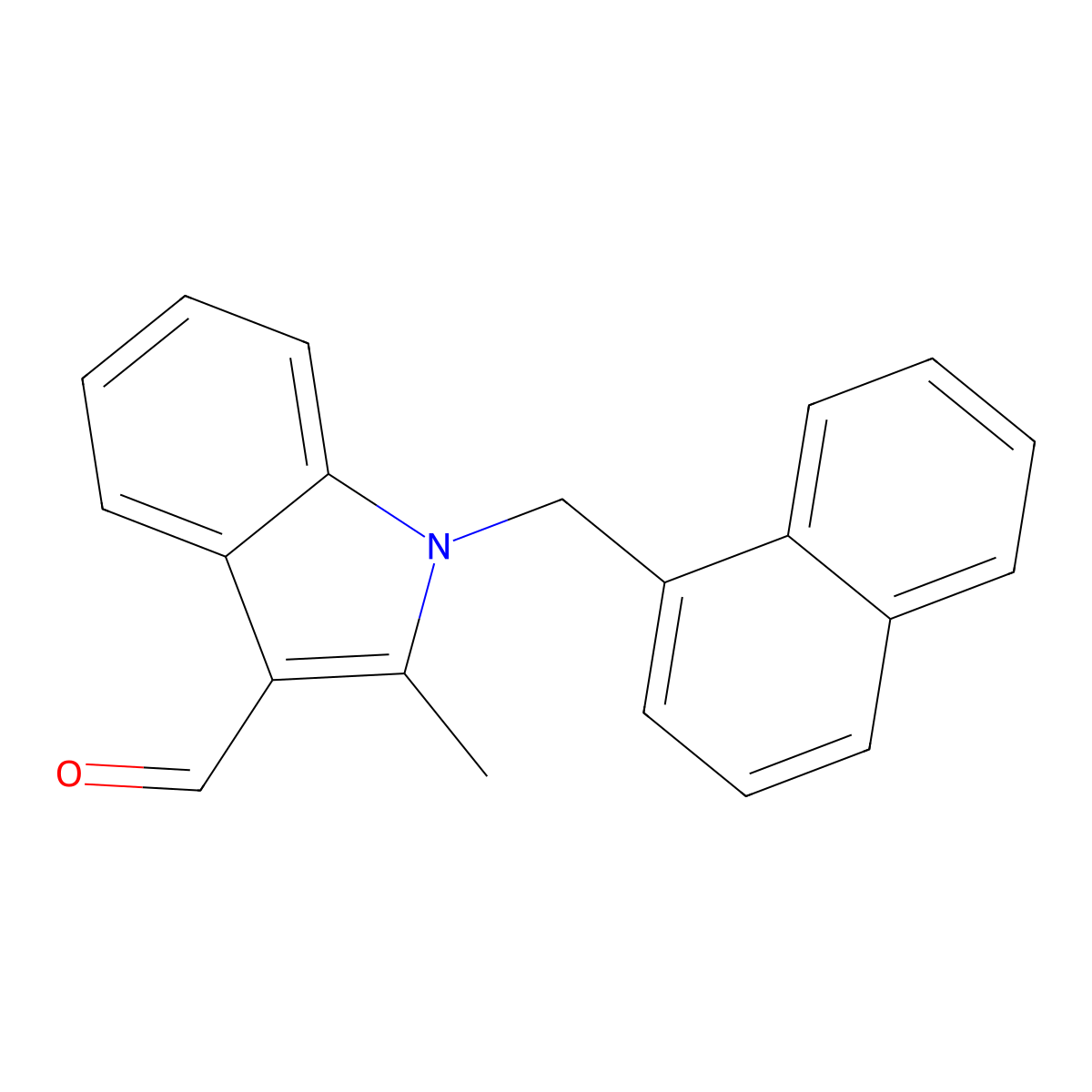 2-Methyl-1-(1-naphthalenylmethyl)-1H-indole-3-carboxaldehyde molecular structure, CAS 340319-21-3