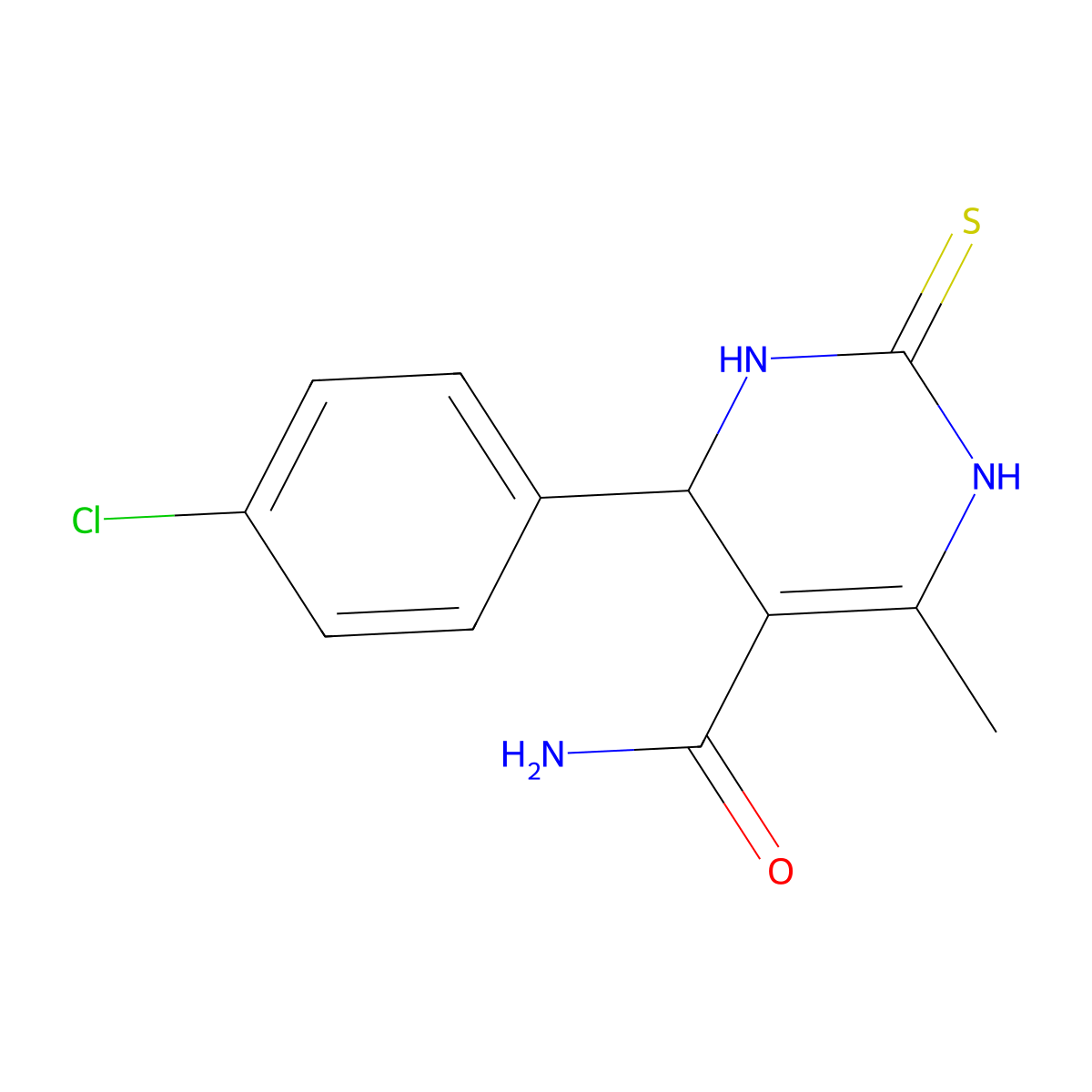 4-(4-Chlorophenyl)-6-methyl-2-thioxo-1,2,3,4-tetrahydro-5-pyrimidinecarboxamide molecular structure, CAS 340319-31-5