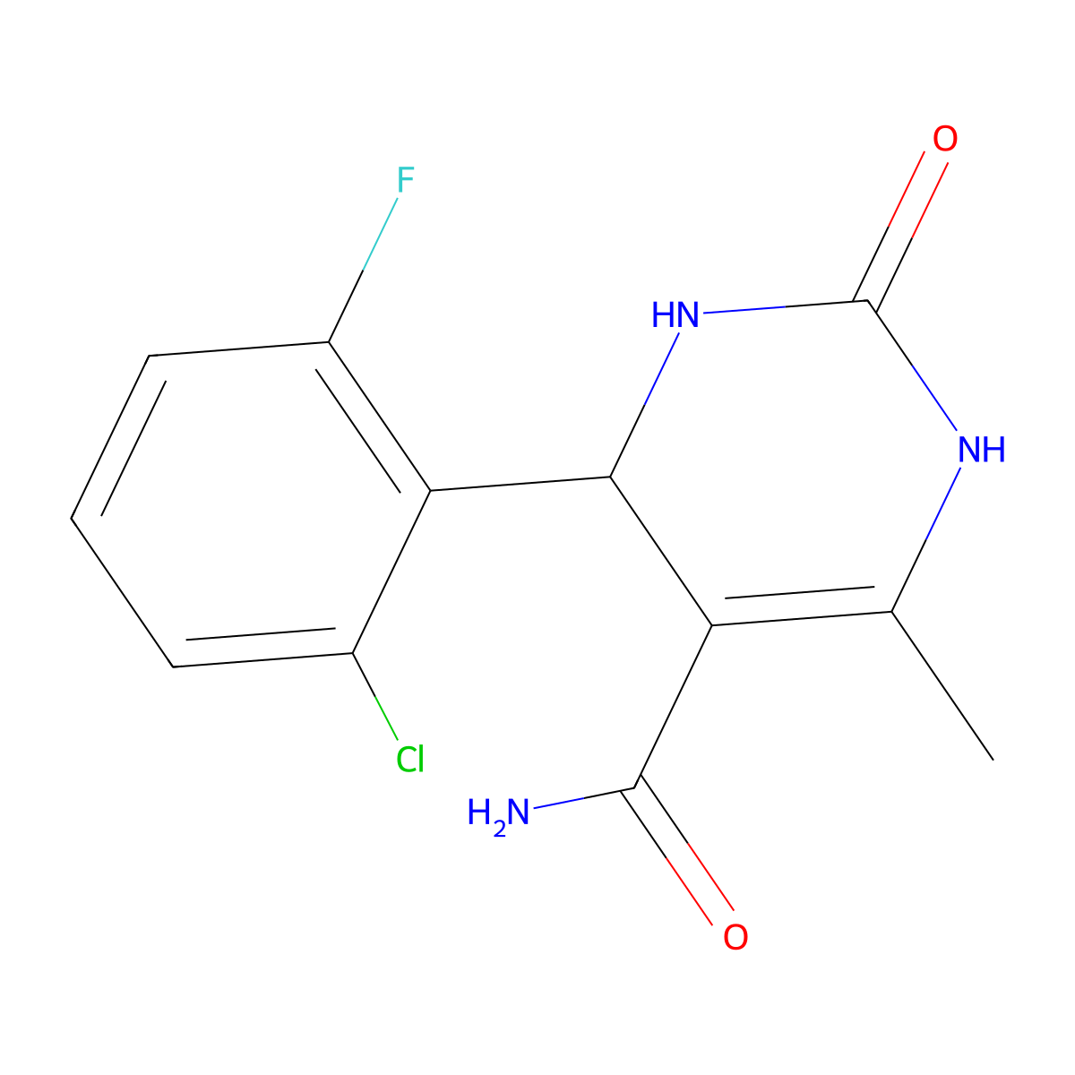 4-(2-Chloro-6-fluorophenyl)-6-methyl-2-oxo-1,2,3,4-tetrahydro-5-pyrimidinecarboxamide molecular structure, CAS 340319-40-6