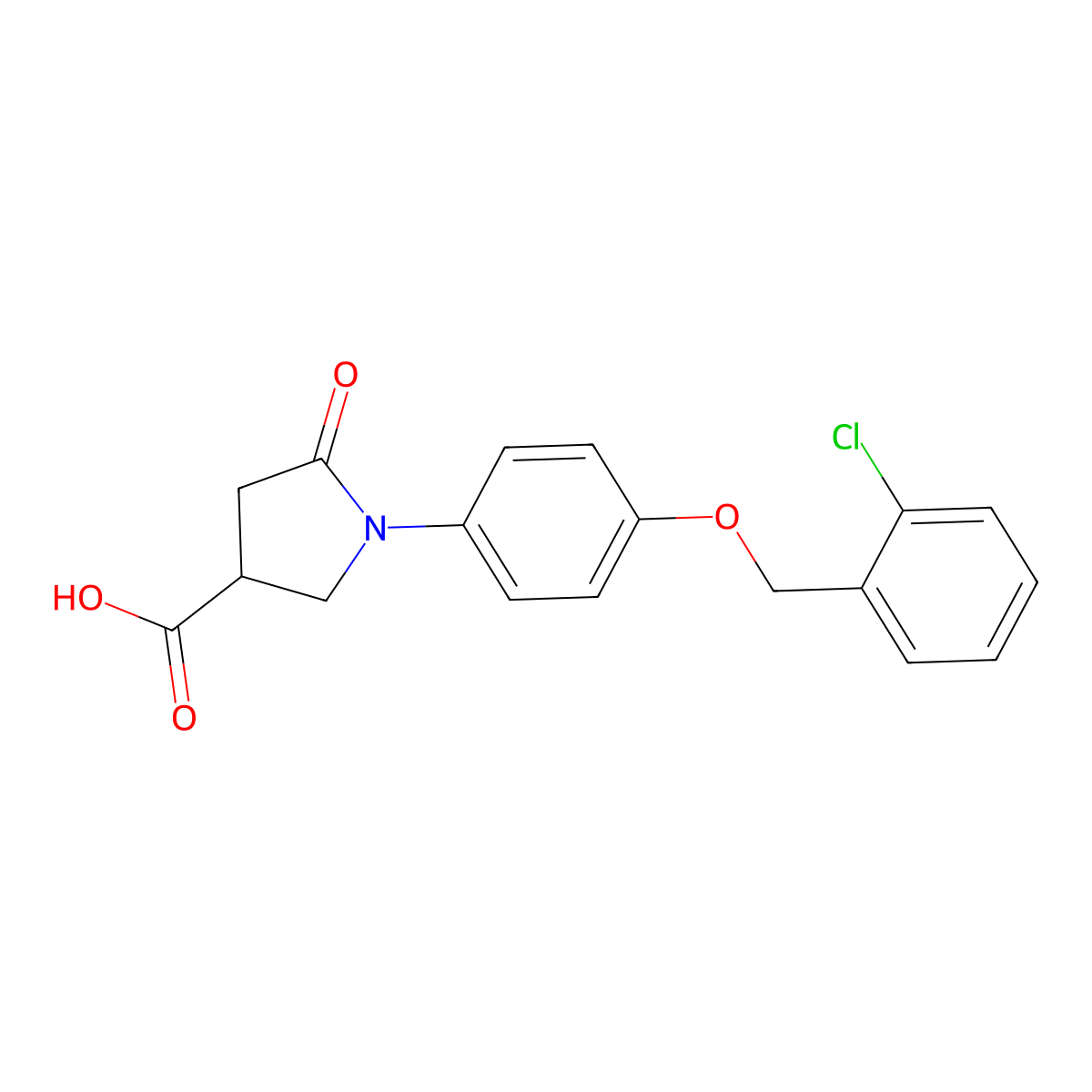 1-{4-[(2-Chlorophenyl)methoxy]phenyl}-5-oxopyrrolidine-3-carboxylic acid molecular structure, CAS 340320-17-4