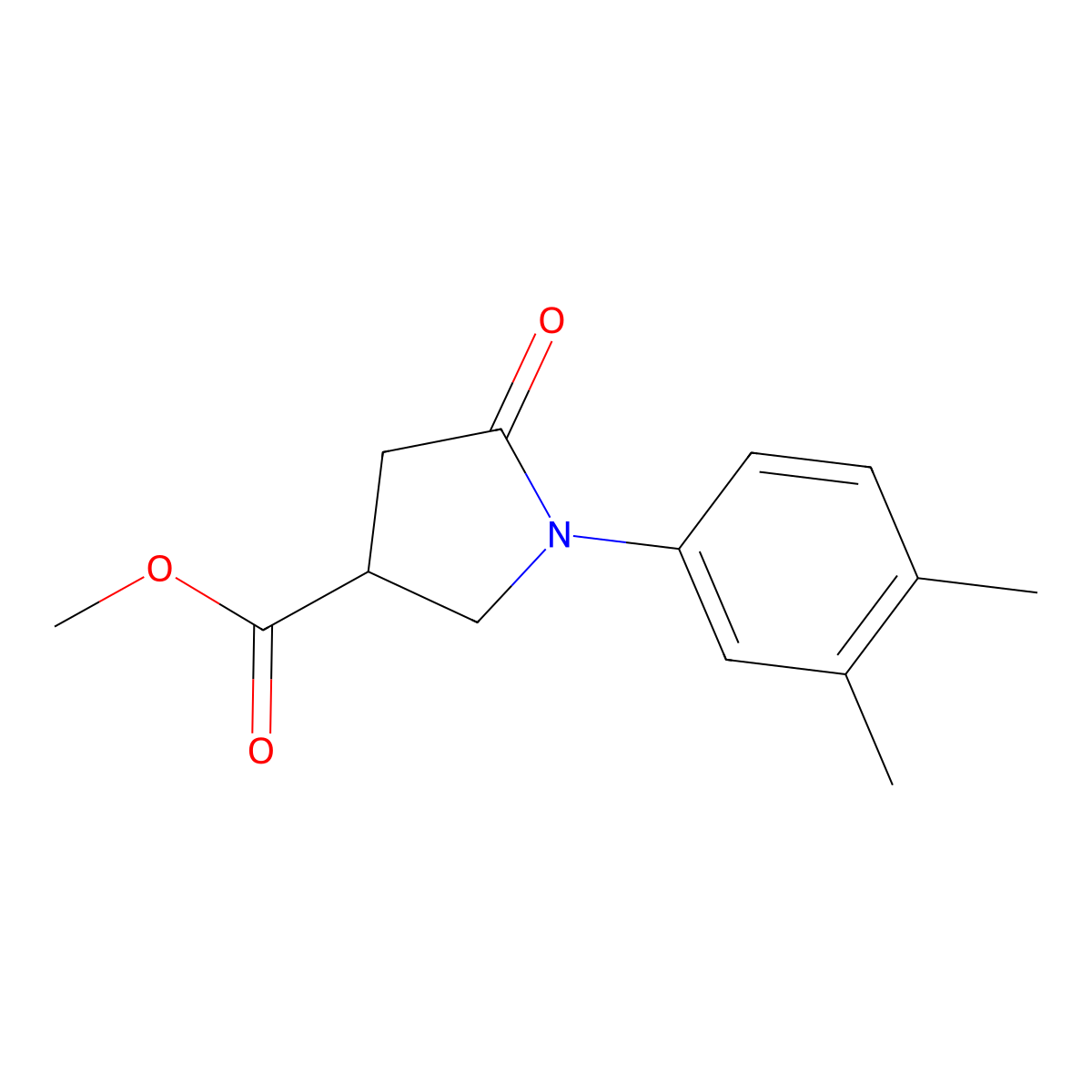 Methyl 1-(3,4-dimethylphenyl)-5-oxopyrrolidine-3-carboxylate molecular structure, CAS 340320-19-6
