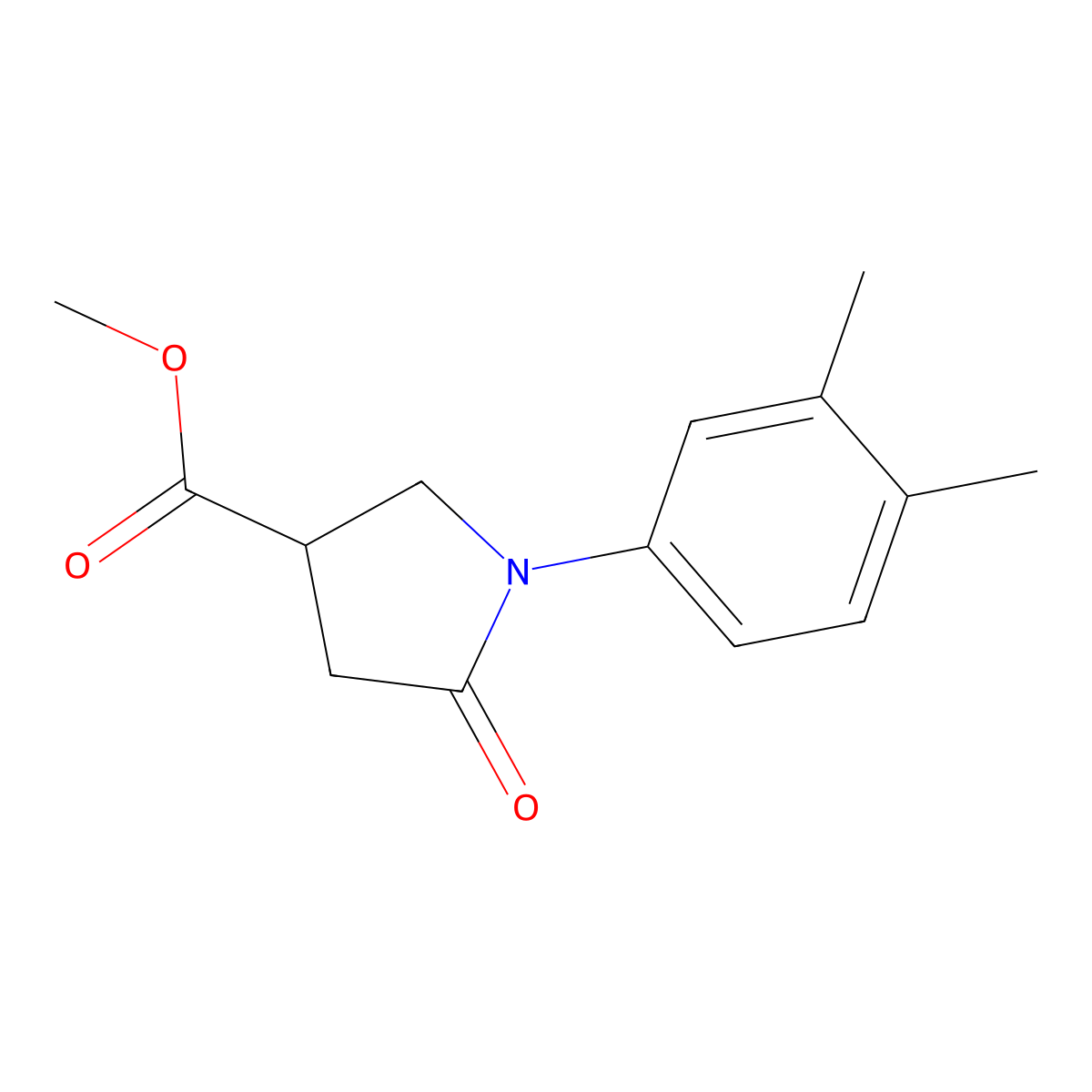 Methyl 1-(3,4-dimethylphenyl)-5-oxopyrrolidine-3-carboxylate molecular structure, CAS 340320-19-6