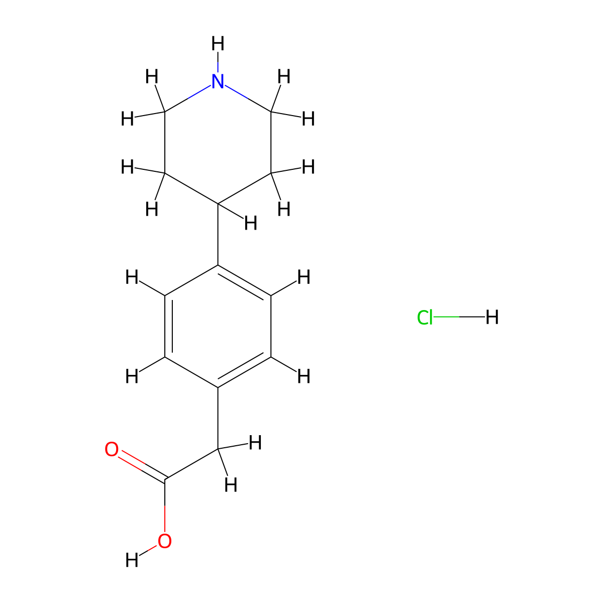 2-(4-(Piperidin-4-yl)phenyl)acetic acid hydrochloride molecular structure, CAS 34033-52-8