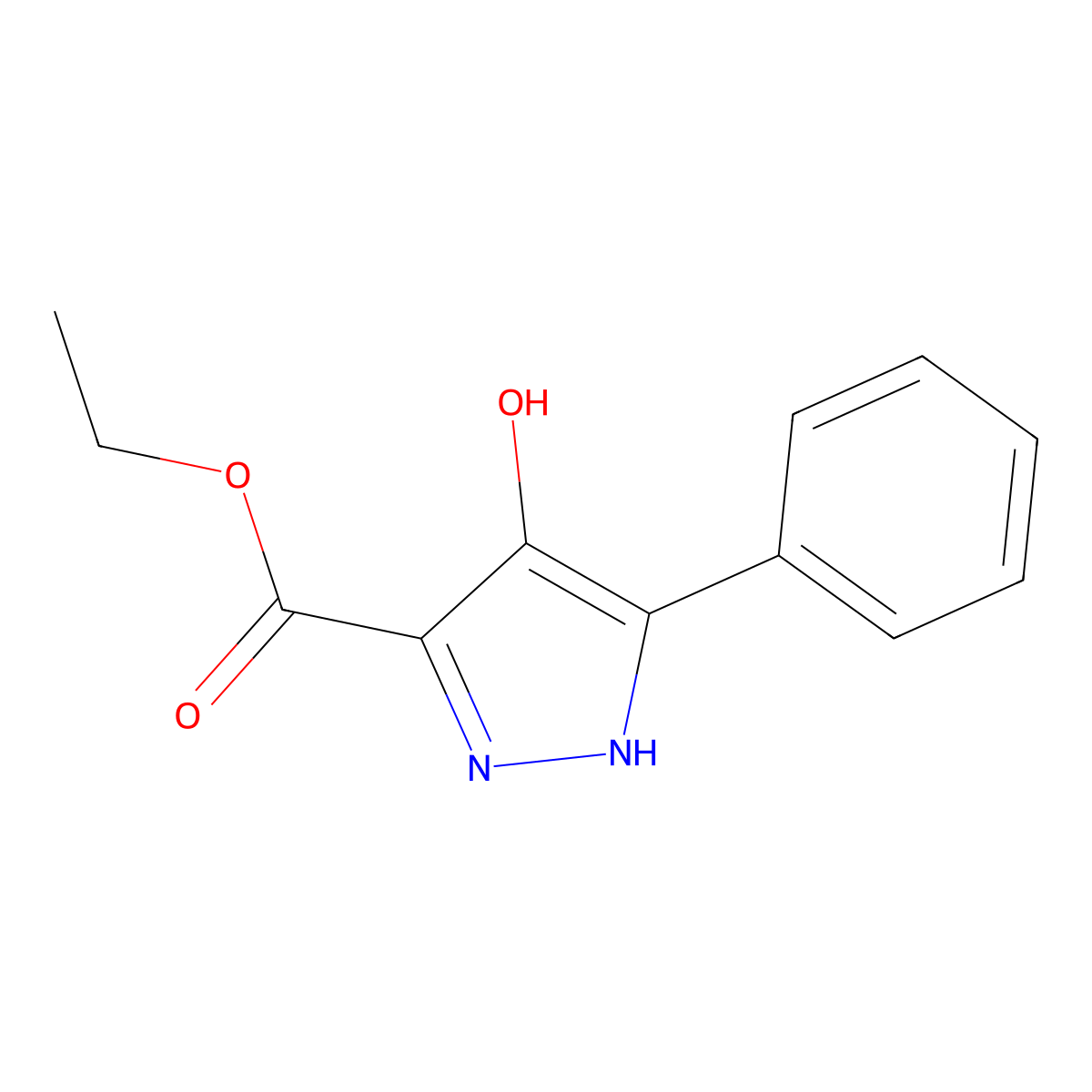 Ethyl 4-hydroxy-5-phenyl-1H-pyrazole-3-carboxylate molecular structure, CAS 34035-06-8