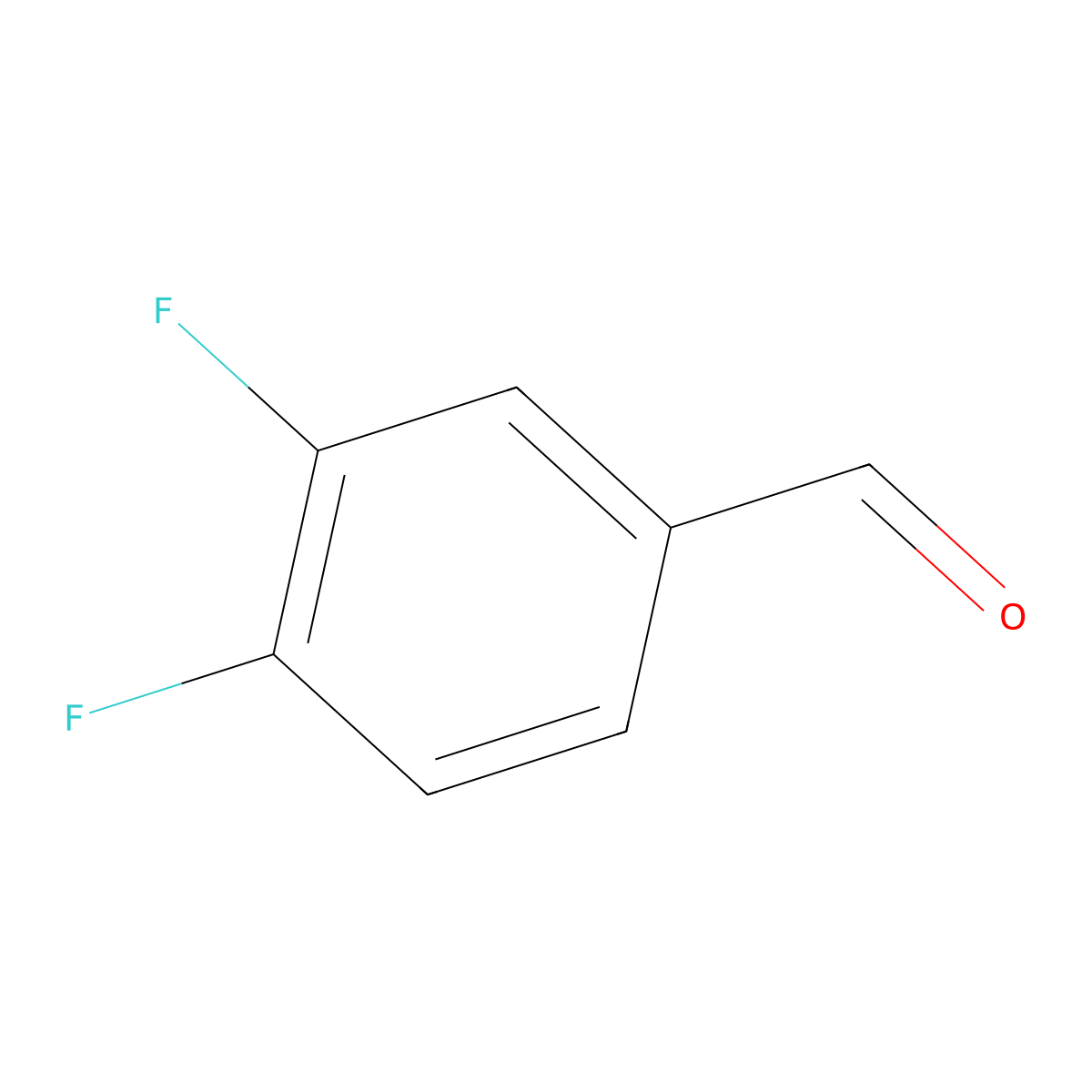 3,4-Difluorobenzaldehyde molecular structure, CAS 34036-07-2