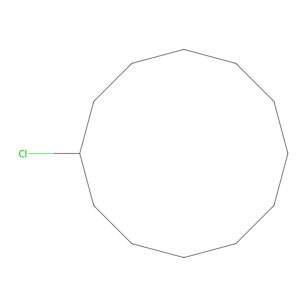 Chlorocyclododecane molecular structure, CAS 34039-83-3