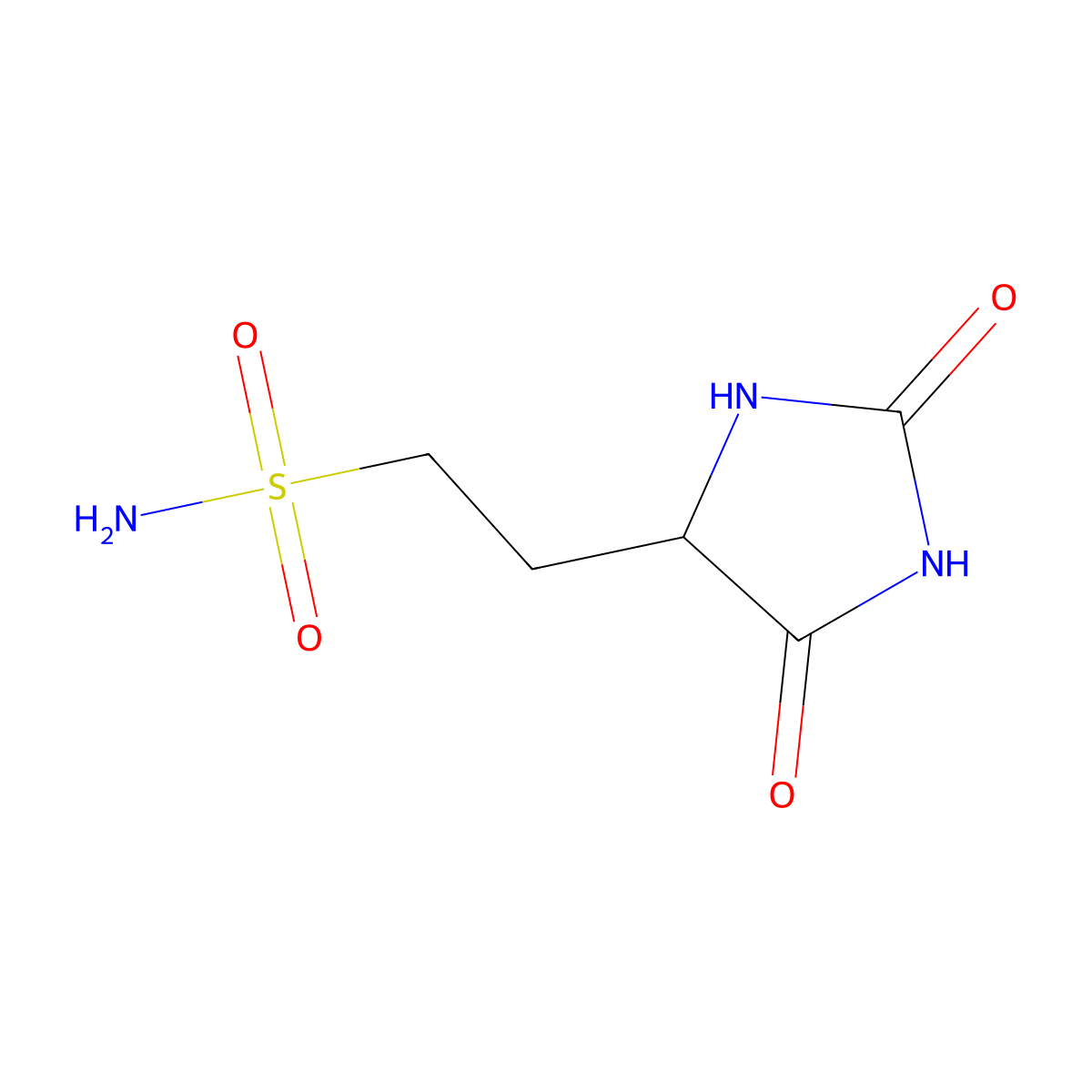 2-(2,5-Dioxoimidazolidin-4-yl)ethane-1-sulfonamide molecular structure, CAS 34040-44-3