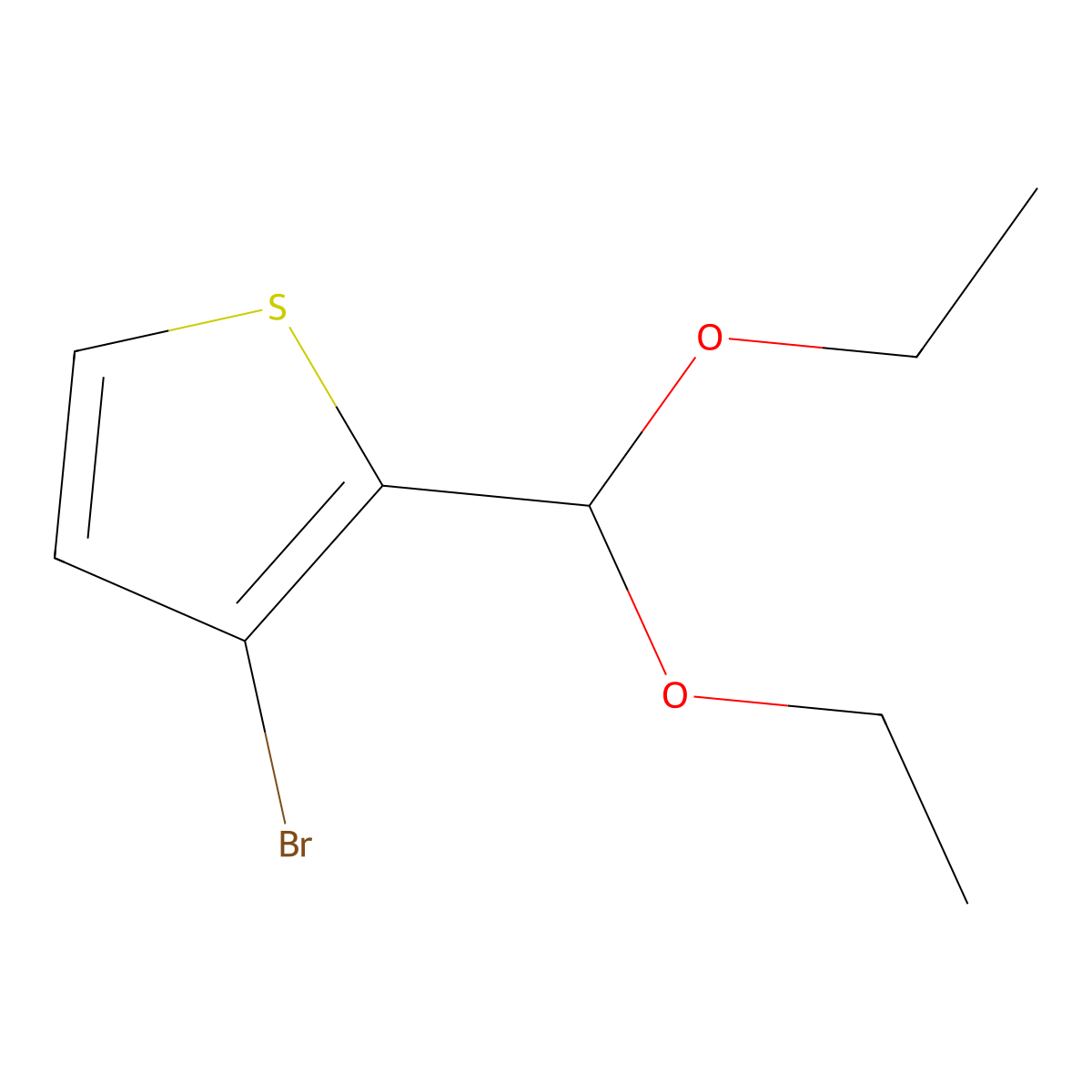 3-Bromo-2-(diethoxymethyl)thiophene molecular structure, CAS 34042-95-0