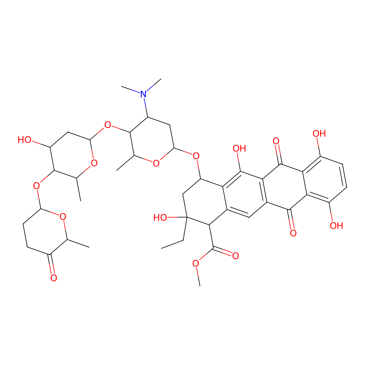 Cinerubine A molecular structure, CAS 34044-10-5