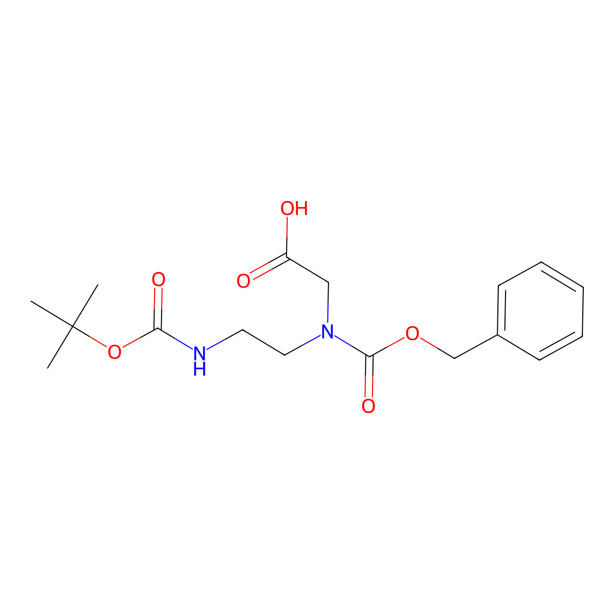 Z-N-(N-beta-Boc-aminoethyl)-gly-OH molecular structure, CAS 34046-07-6